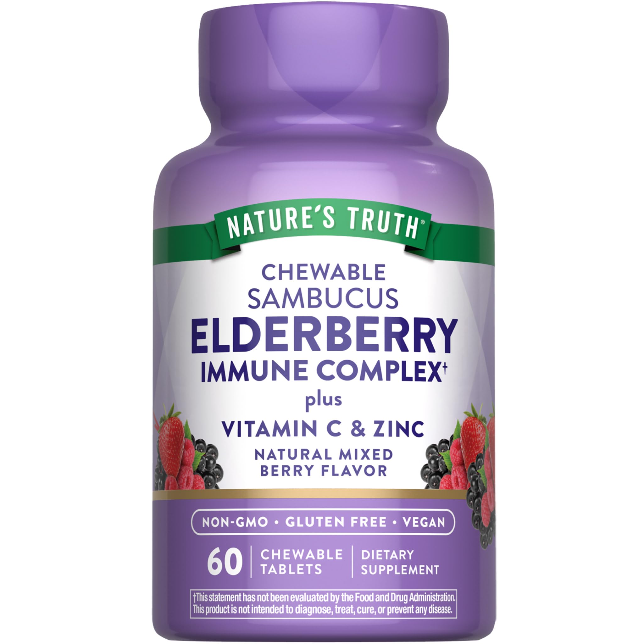 Foto 2 pulgar | Suplemento Nature's Truth Elderberry Immune Complex 60 Tabletas - Venta Internacional.