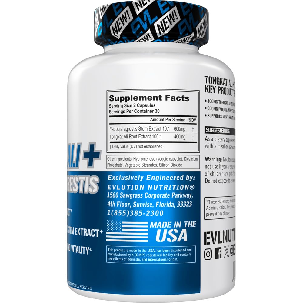 Foto 3 pulgar | Suplemento Evolution Nutrition Tongkat Ali + Fadogia Agrestis - Venta Internacional.