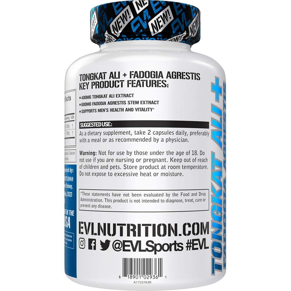 Foto 4 pulgar | Suplemento Evolution Nutrition Tongkat Ali + Fadogia Agrestis - Venta Internacional.