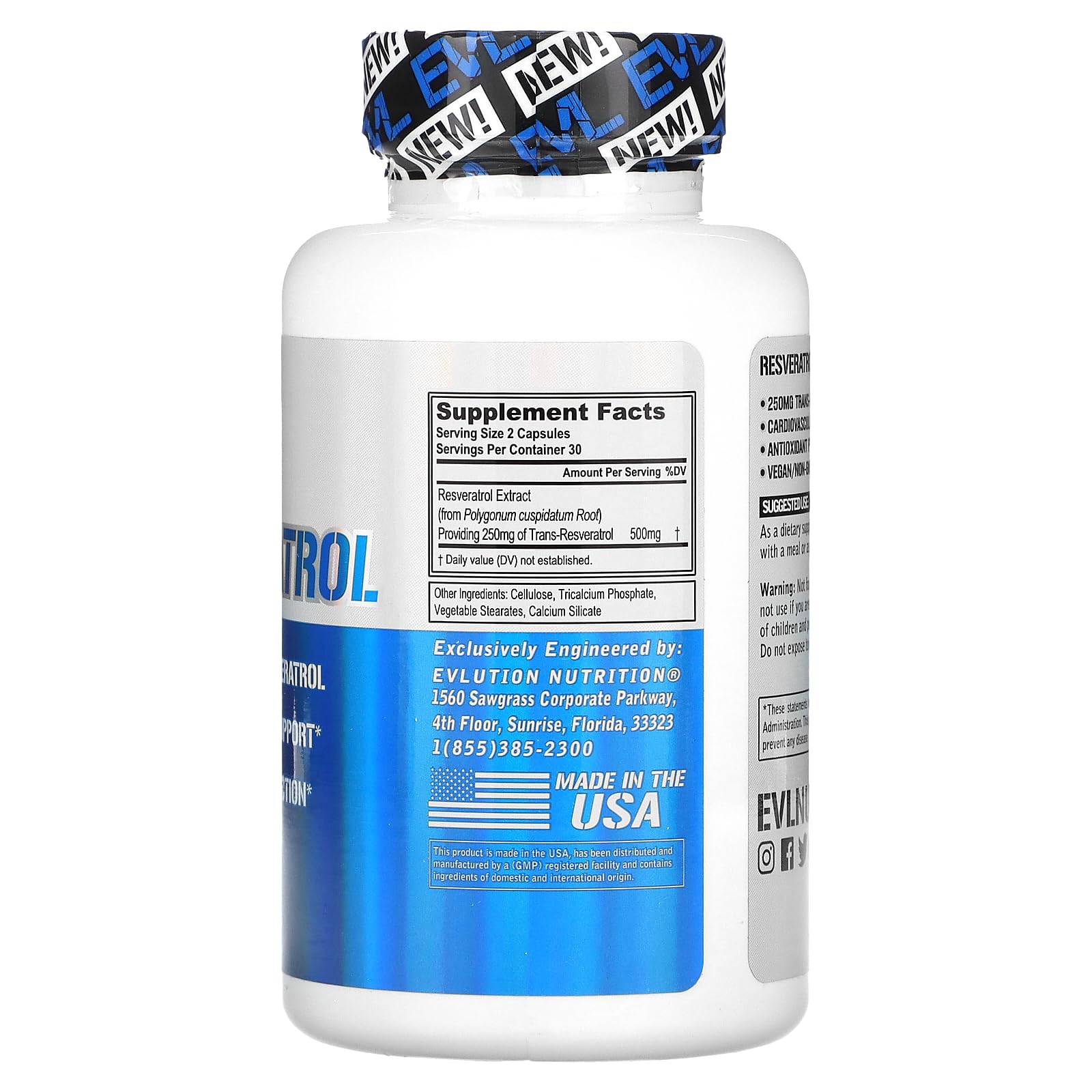 Foto 3 pulgar | Suplemento Evolution Resveratrol - Venta Internacional.