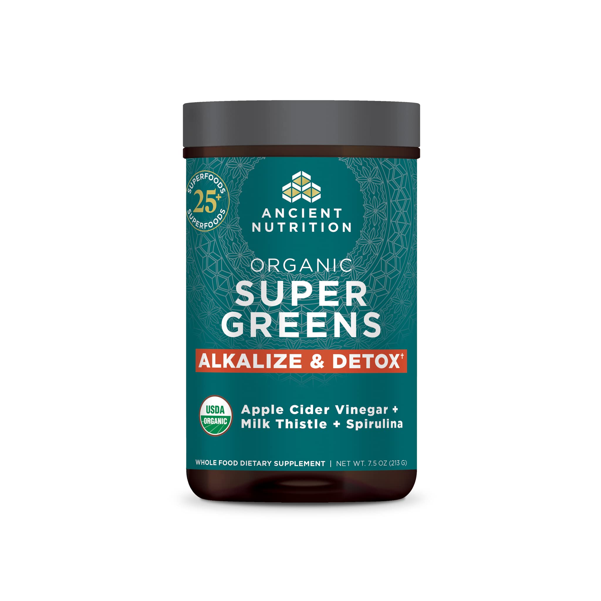 Foto 2 pulgar | Polvo Alcalinizante y Desintoxicante Supergreens Ancient Nutrition 220 Ml - Venta Internacional