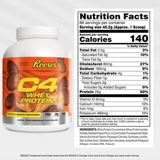 Foto 2 | Crema De Cacahuete Cellucor C4 Reese's De Proteína De Suero En Polvo, 1,65 Kg - Venta Internacional.