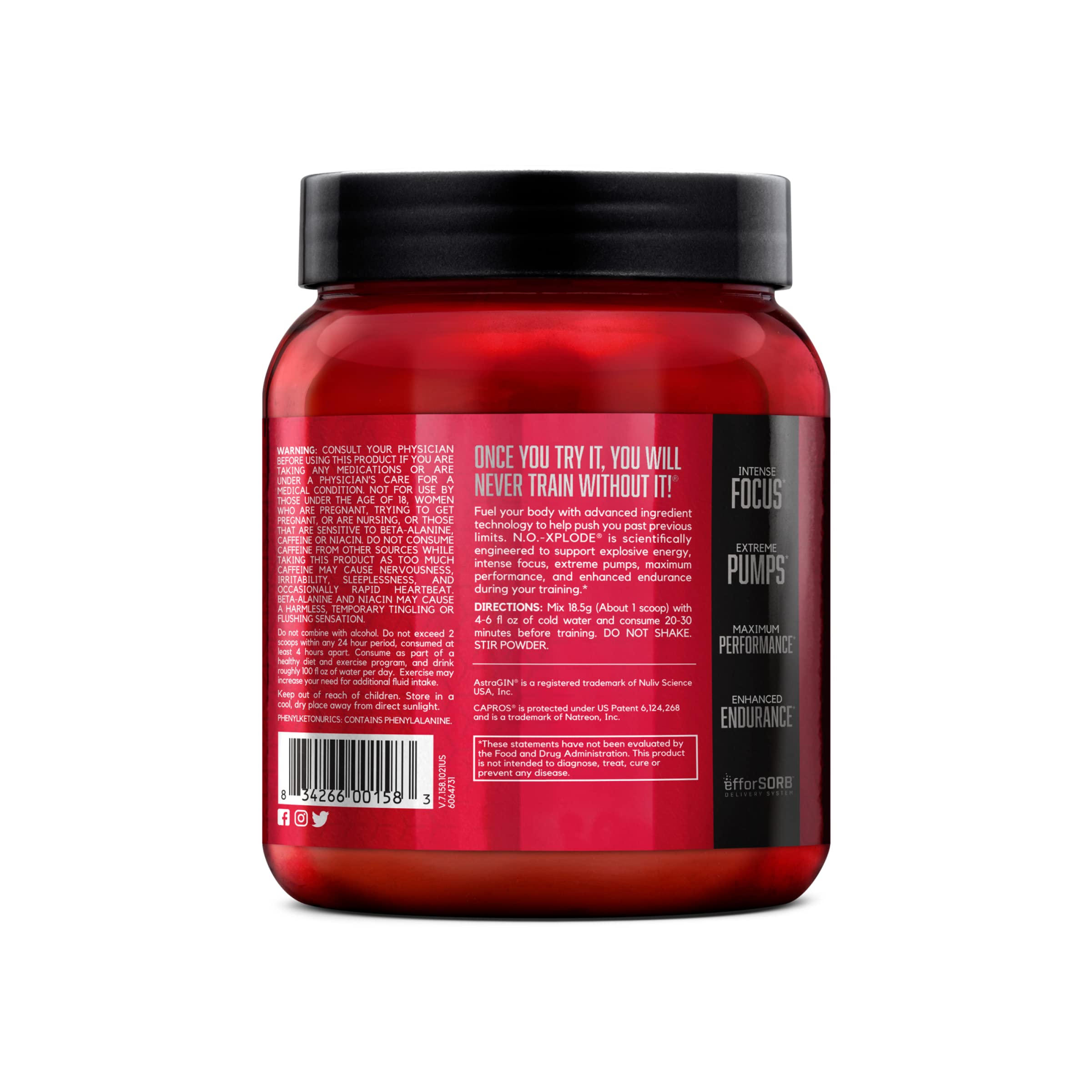 Foto 7 | Polvo Para Antes Del Entrenamiento Bsn N.o.-xplode Energy Watermelon 30 Dosis - Venta Internacional.