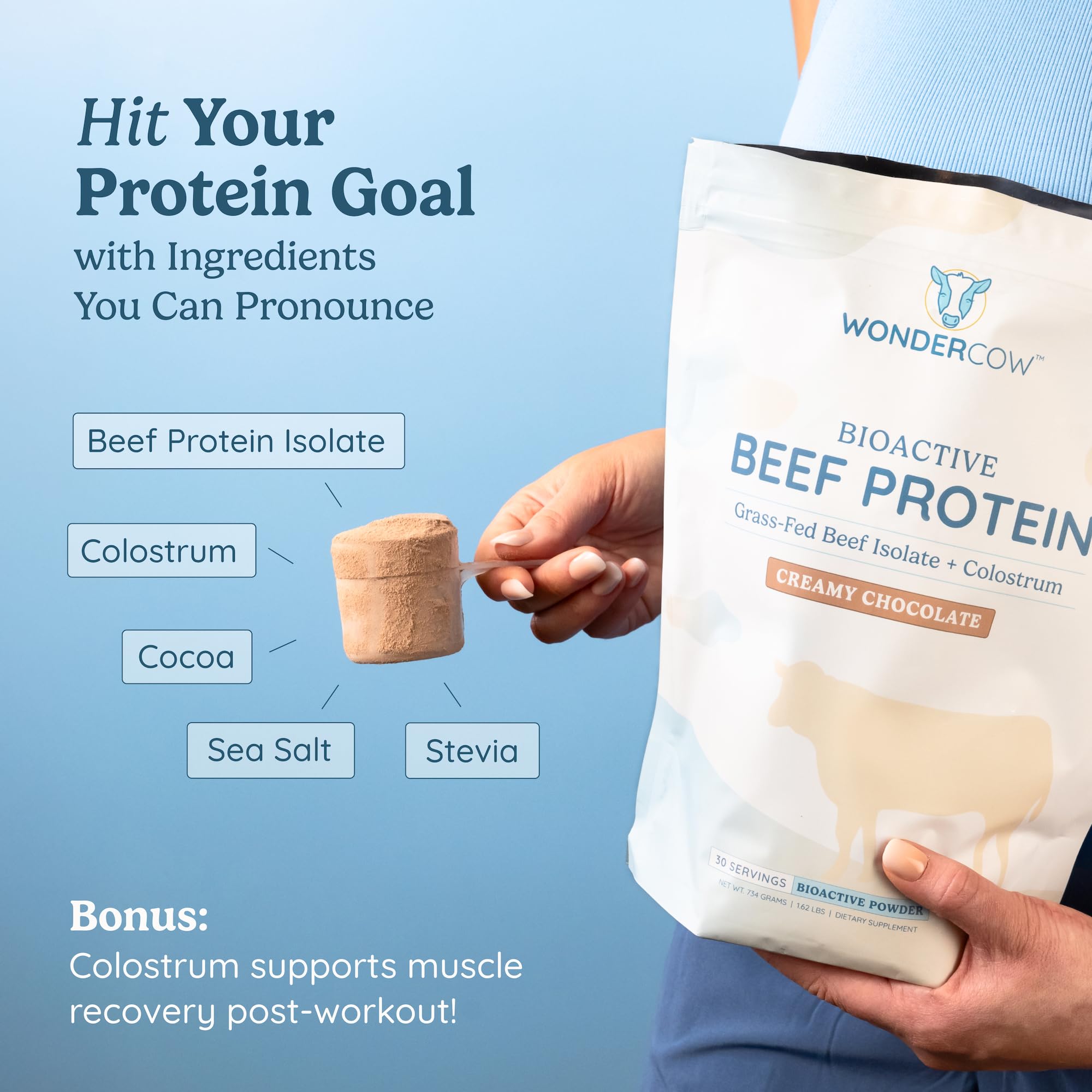 Foto 7 pulgar | Proteína En Polvo Wondercow Beef Isolate Con Calostro Bovino 600 G - Venta Internacional.