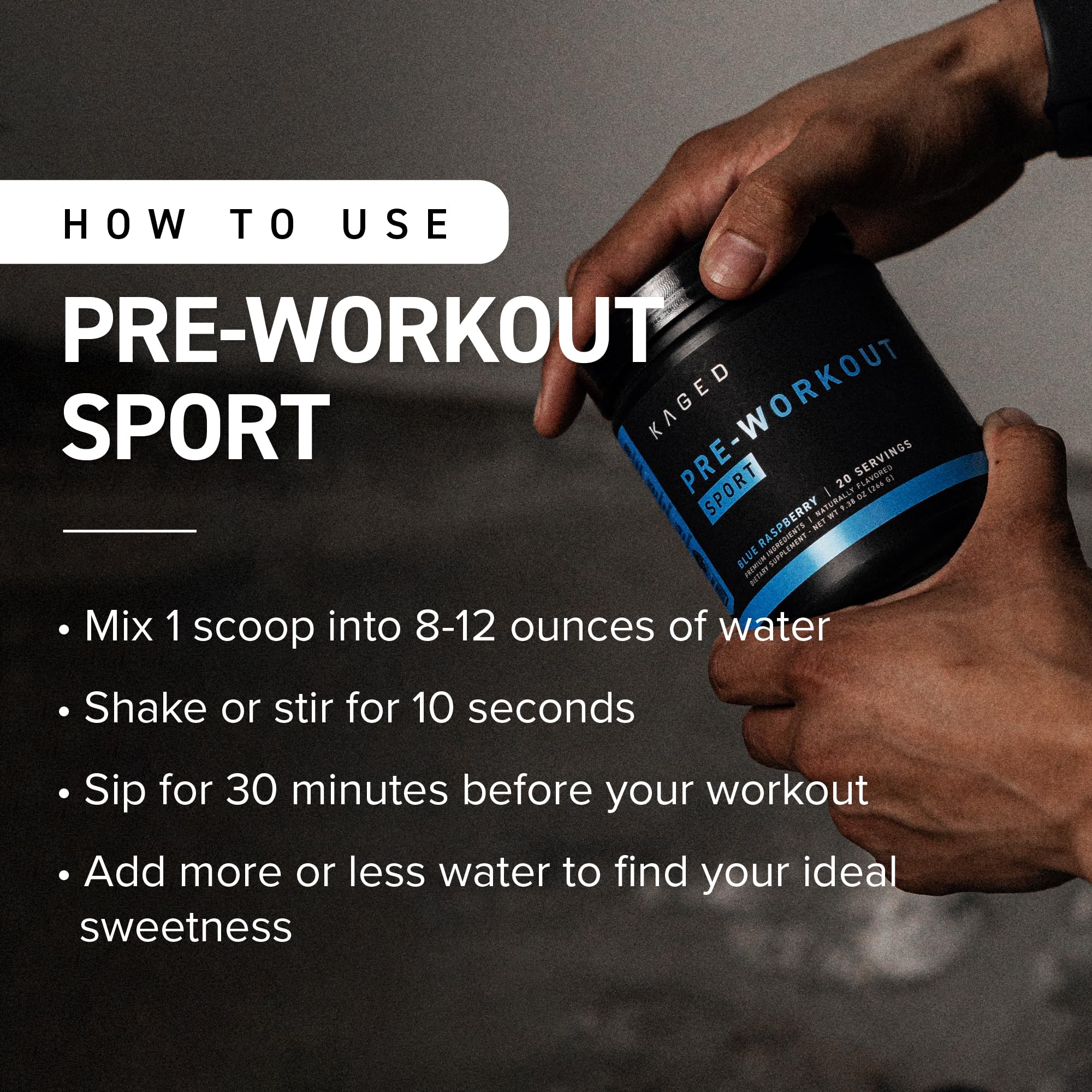 Foto 7 pulgar | Polvo Pre Workout Kaged Pre-kaged Sport Blue Razz, 20 Porciones - Venta Internacional.