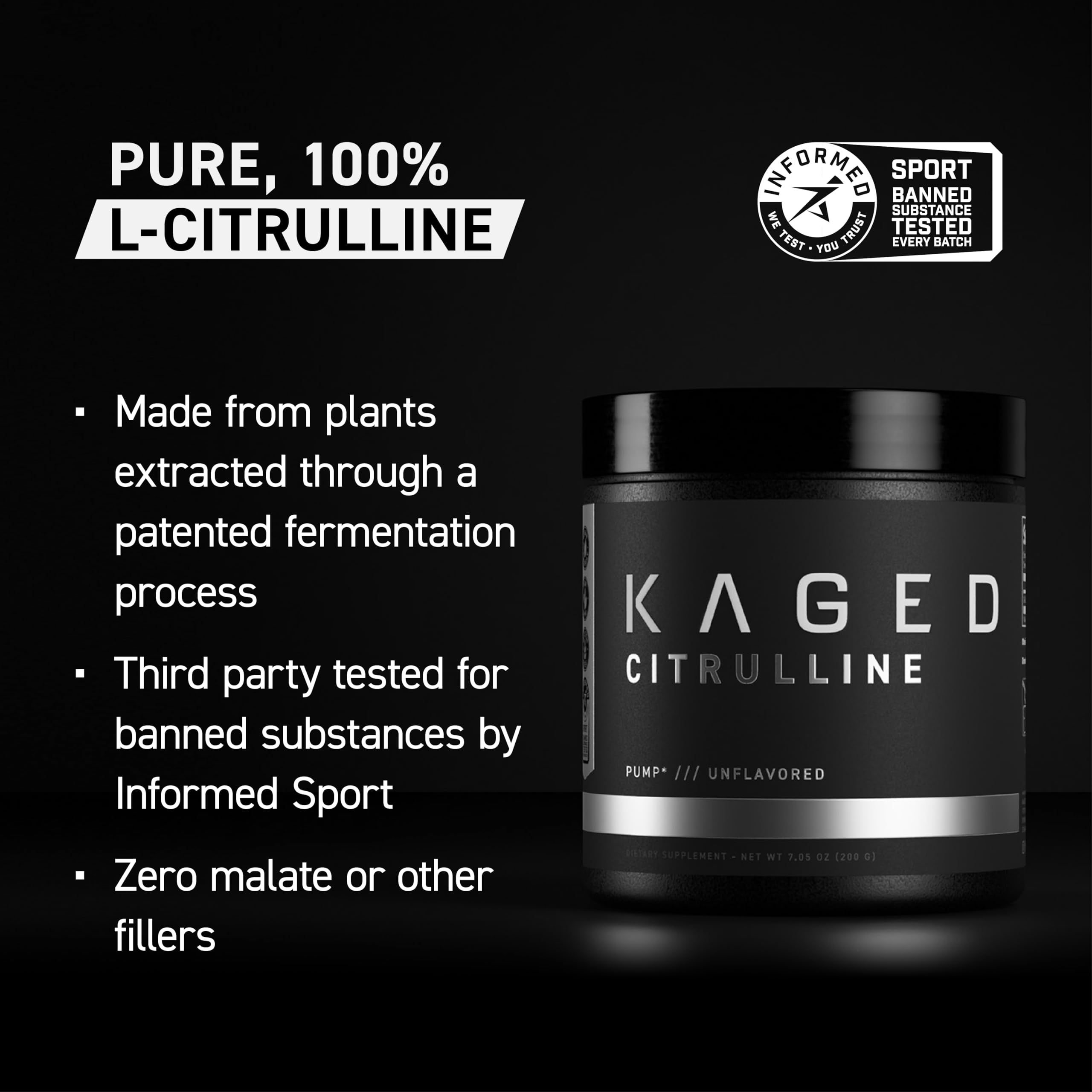 Foto 4 pulgar | L-citrulina En Polvo Kaged Premium Sin Sabor, 500 G, 100 Porciones - Venta Internacional.