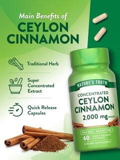 Foto 5 | Suplemento Nature's Truth, Canela De Ceilán, Cápsulas De 2000 Mg - Venta Internacional.
