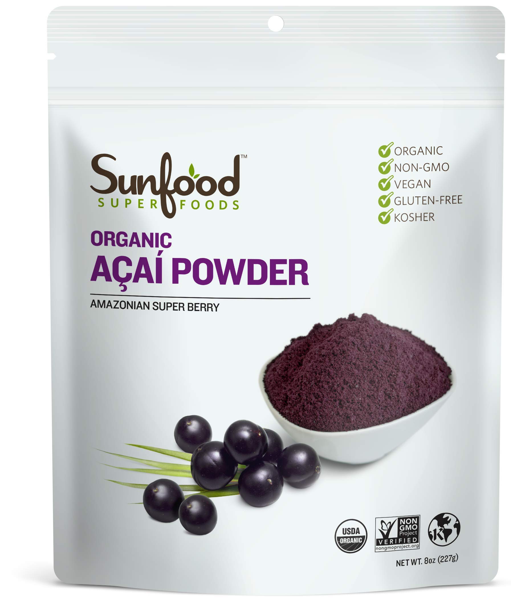 Foto 2 pulgar | Superfood Sunfood Superfoods Acai En Polvo, Bolsa De 250 Ml, 100% Orgánico - Venta Internacional.