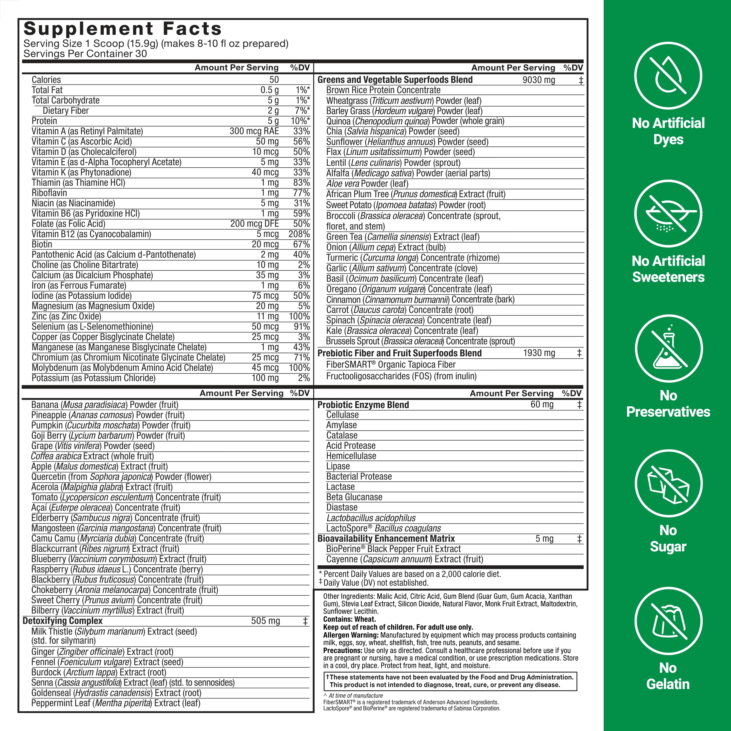 Foto 7 pulgar | Superfoods En Polvo Force Factor Smarter Greens, 30 Porciones - Venta Internacional.