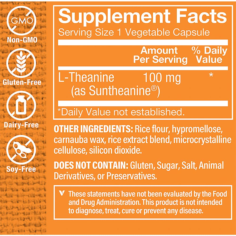 Foto 4 pulgar | Suplemento De L-teanina The Vitamin Shoppe 100 Mg 60 Cápsulas - Venta Internacional.