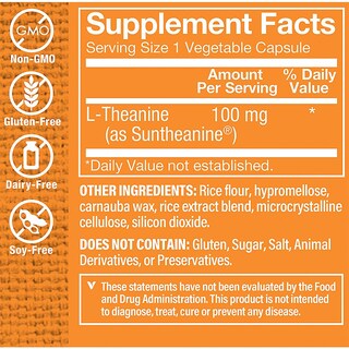 Foto 3 | Suplemento De L-teanina The Vitamin Shoppe 100 Mg 60 Cápsulas - Venta Internacional.