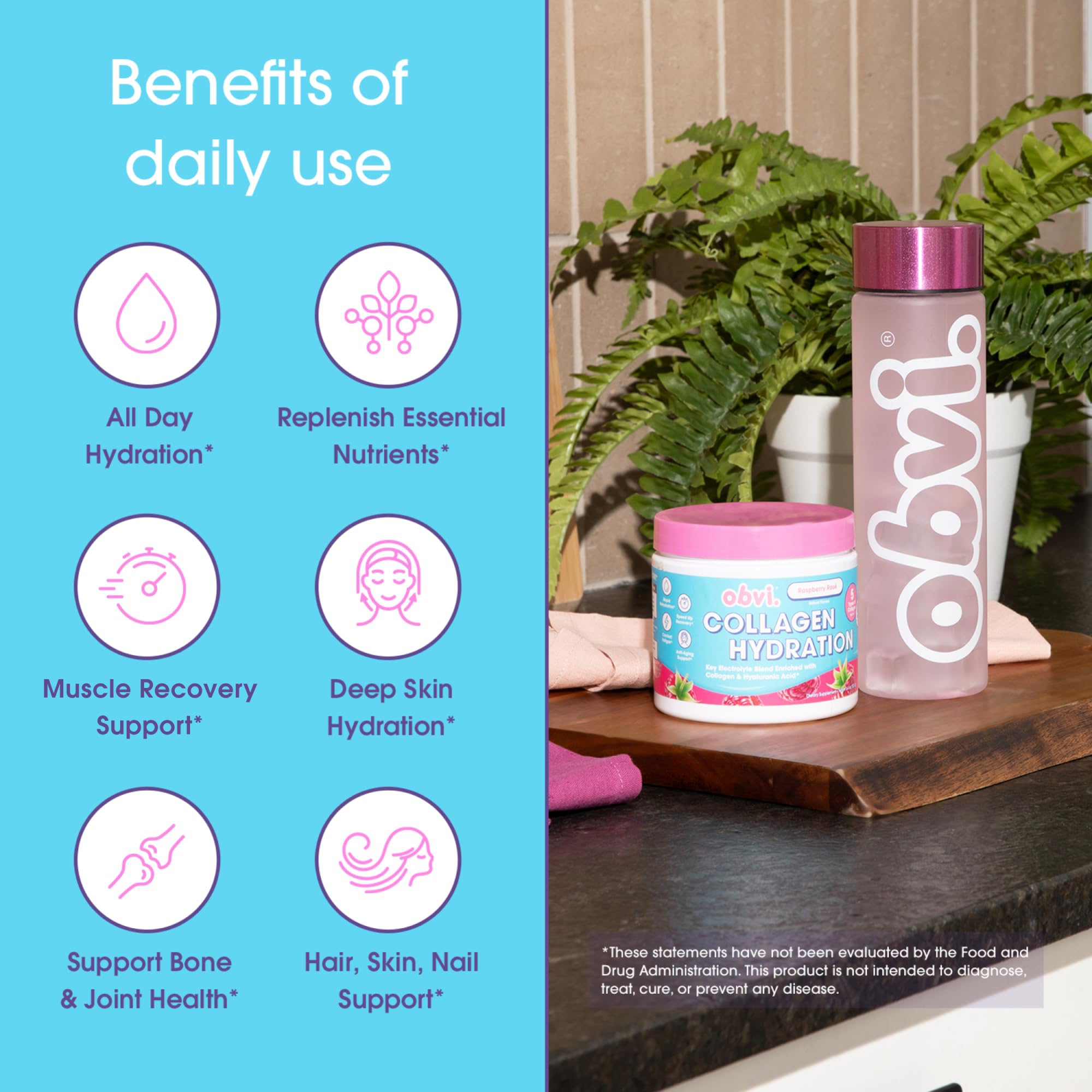 Foto 4 pulgar | Polvo Hidratante Obvi Electrolyte & Collagen Raspberry Rose - Venta Internacional.