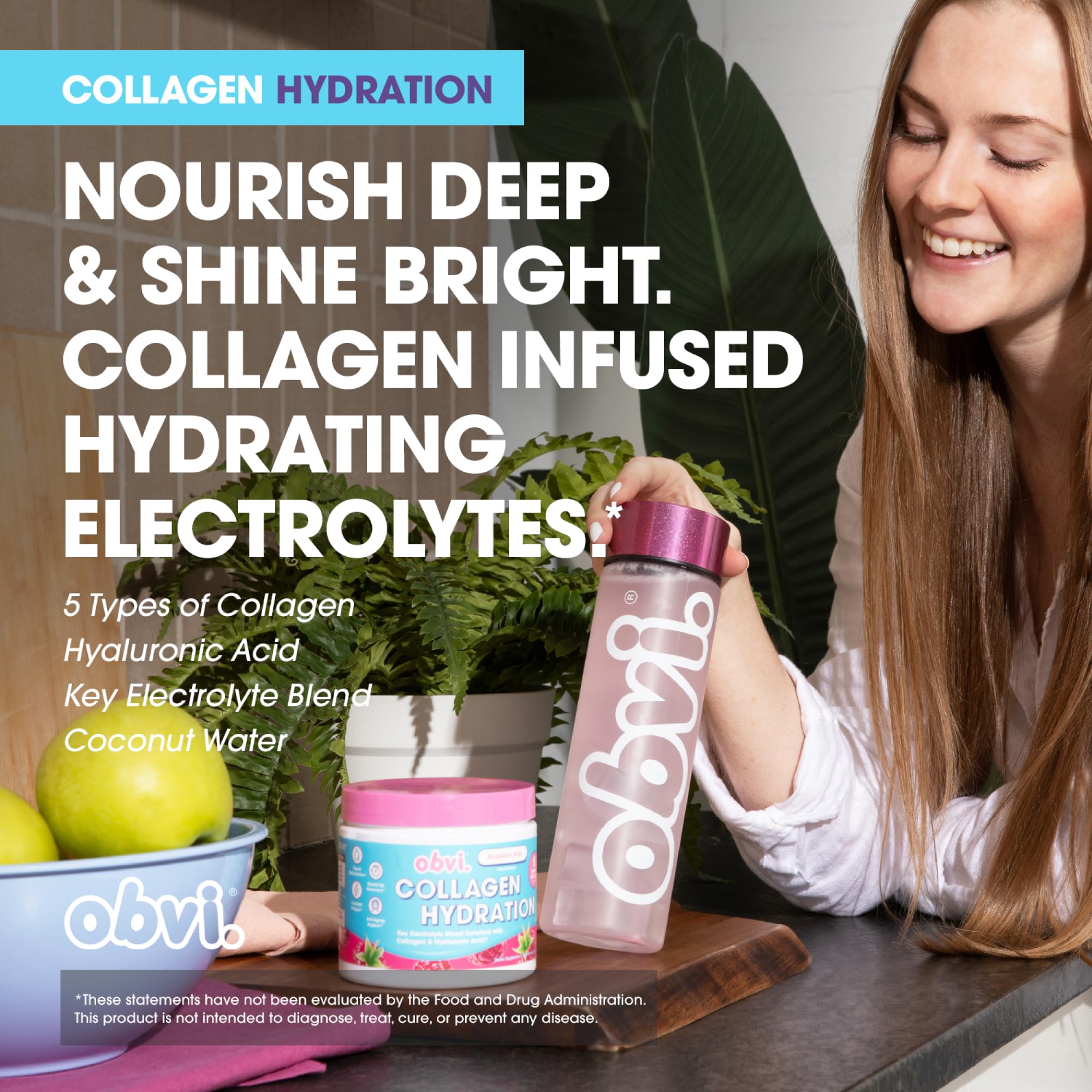 Foto 5 pulgar | Polvo Hidratante Obvi Electrolyte & Collagen Raspberry Rose - Venta Internacional.