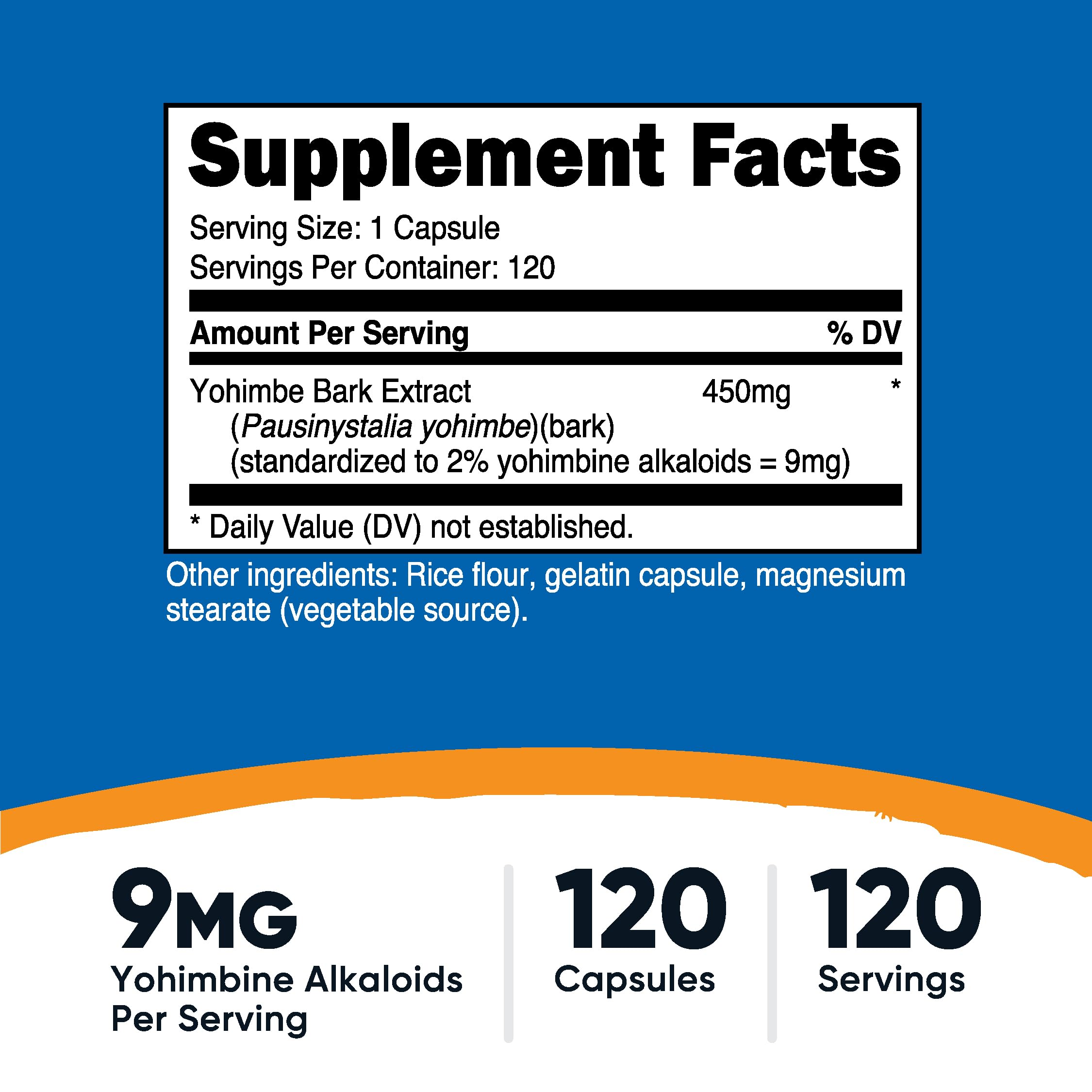 Foto 3 pulgar | Suplemento Nutricost Extracto De Corteza De Yohimbe 450 Mg 120 Cápsulas - Venta Internacional.
