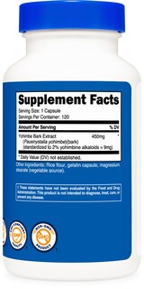 Foto 5 | Suplemento Nutricost Extracto De Corteza De Yohimbe 450 Mg 120 Cápsulas - Venta Internacional.