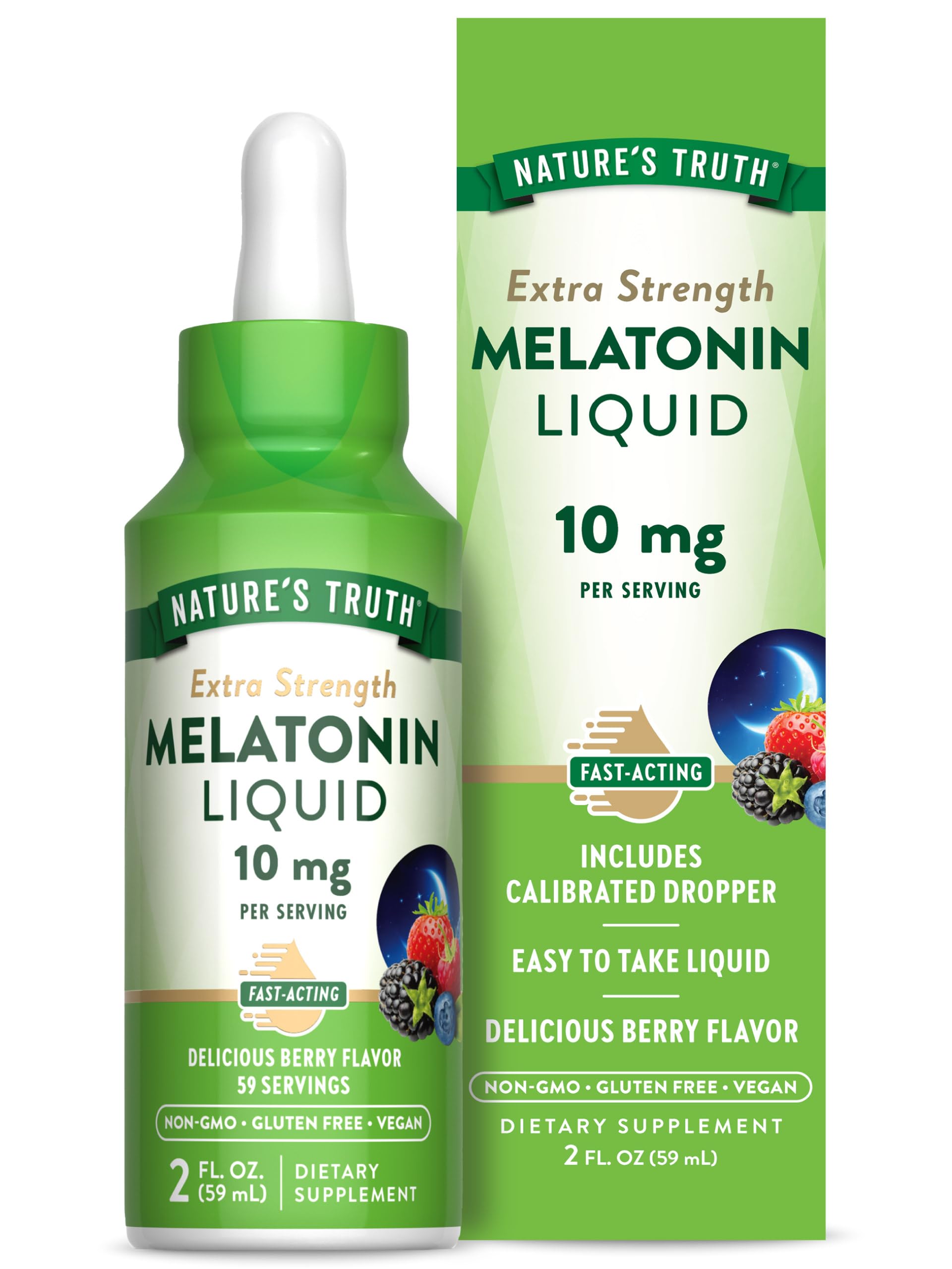 Foto 2 pulgar | Suplemento Líquido De Melatonina Nature's Truth, 10 Mg, 60 Ml, Vegano - Venta Internacional.