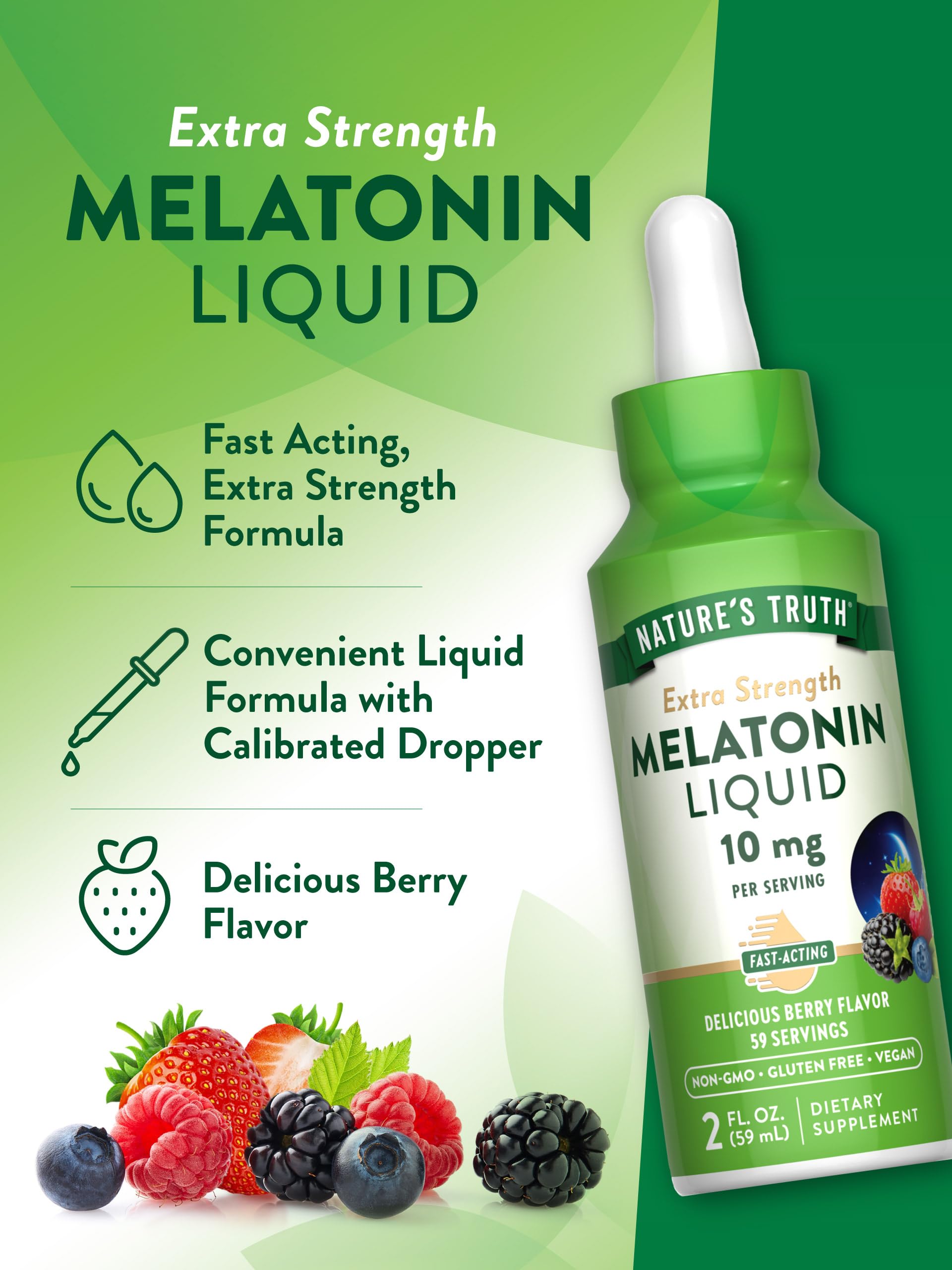 Foto 6 pulgar | Suplemento Líquido De Melatonina Nature's Truth, 10 Mg, 60 Ml, Vegano - Venta Internacional.