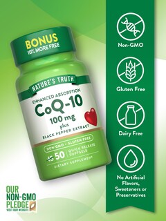 Foto 3 | Suplemento Nature's Truth Coq10 100 Mg 50 Cápsulas Blandas - Venta Internacional.