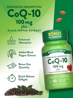 Foto 5 | Suplemento Nature's Truth Coq10 100 Mg 50 Cápsulas Blandas - Venta Internacional.