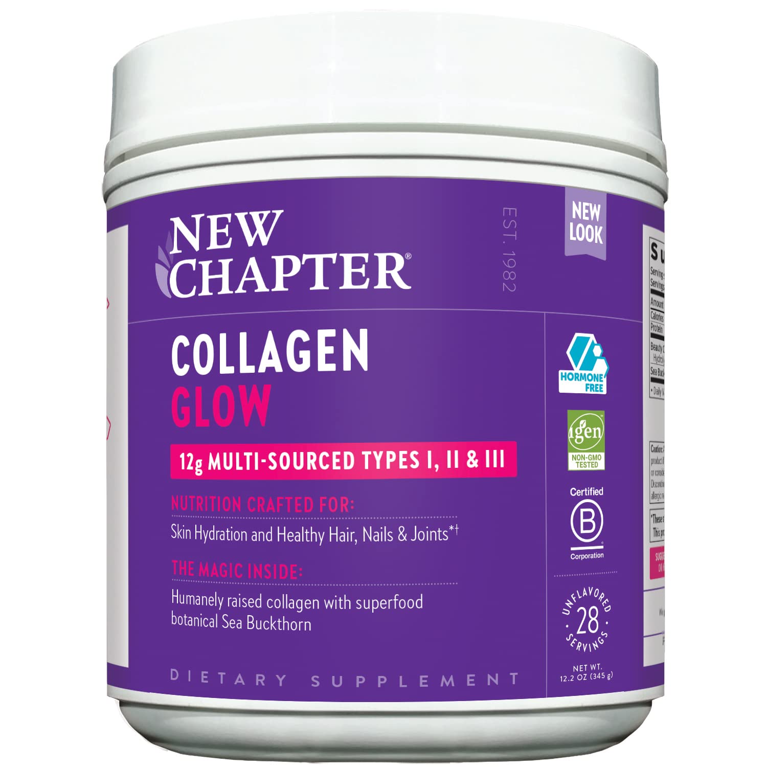 Foto 1 | Colágeno En Polvo New Chapter Beauty Glow 12 G 28 Porciones - Venta Internacional.