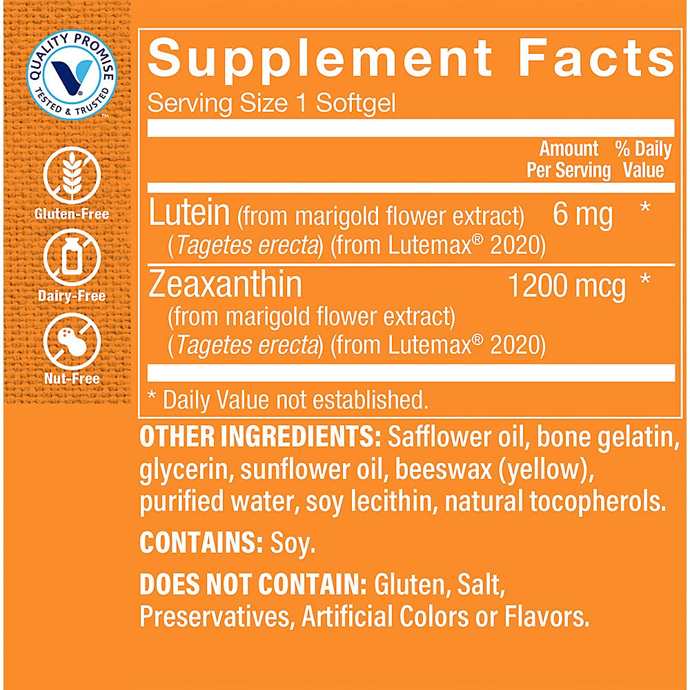 Foto 4 | Complementa The Vitamin Shoppe Con Luteína 120 Cápsulas Blandas - Venta Internacional.
