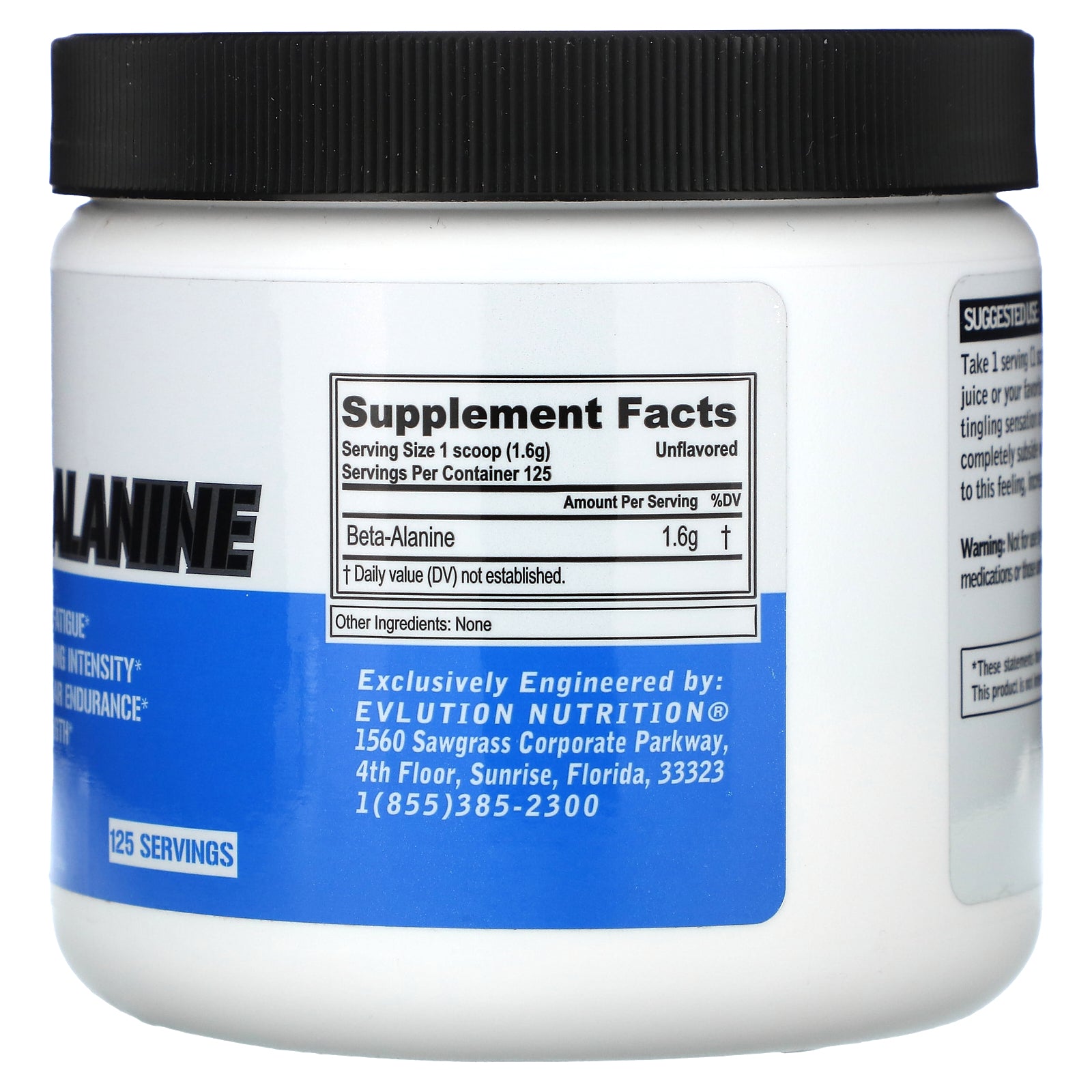 Foto 3 pulgar | Suplemento Evlution Nutrition Beta-alanina 200 G Sin Sabor - Venta Internacional.