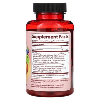 Foto 2 | Suplemento Lifeseasons Fruit Boost 90 Cápsulas - Venta Internacional.