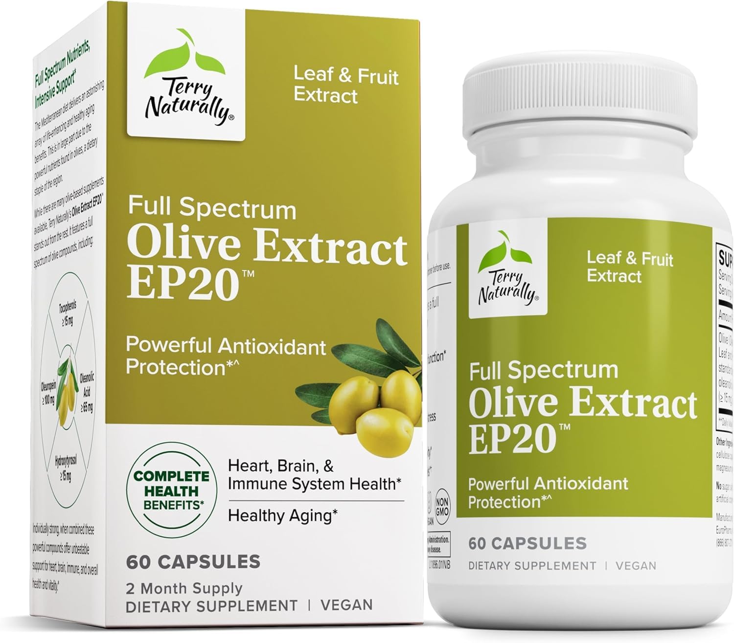 Foto 2 pulgar | Suplemento Terry Naturally Olive Extract Ep20 60 Cápsulas - Venta Internacional.
