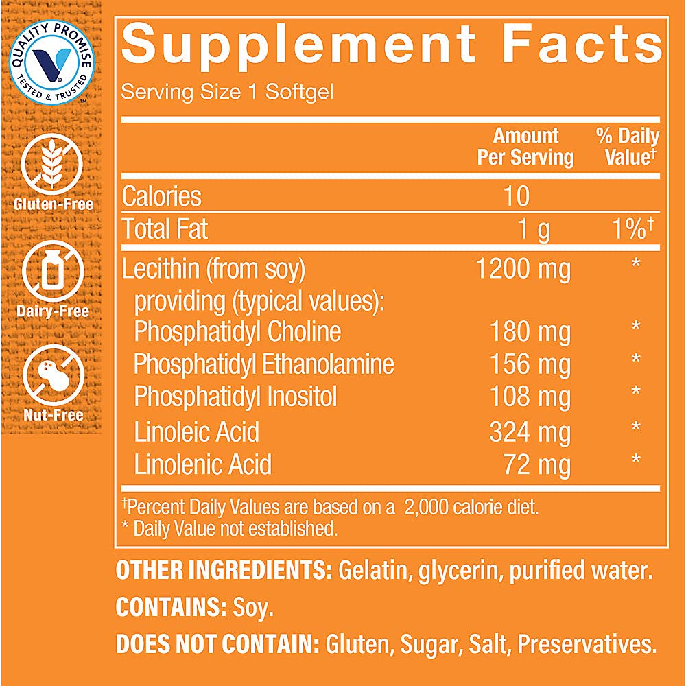 Foto 5 pulgar | Suplemento De Lecitina The Vitamin Shoppe, 1200 Mg, 180 Cápsulas Blandas - Venta Internacional.