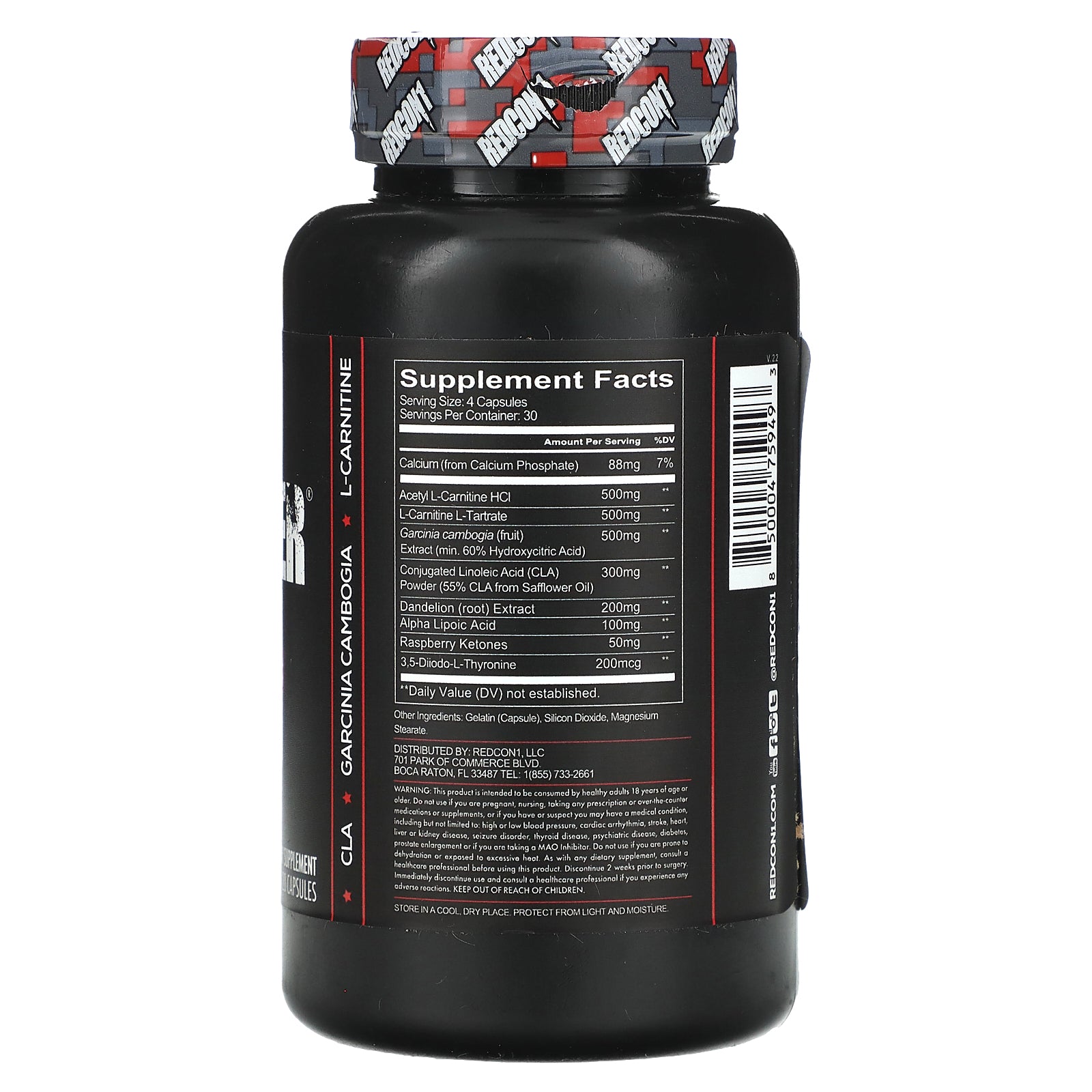 Foto 2 | Suplemento Redcon1 Silencer, Quemador De Grasa Antiestimulante, 120 Cápsulas - Venta Internacional.