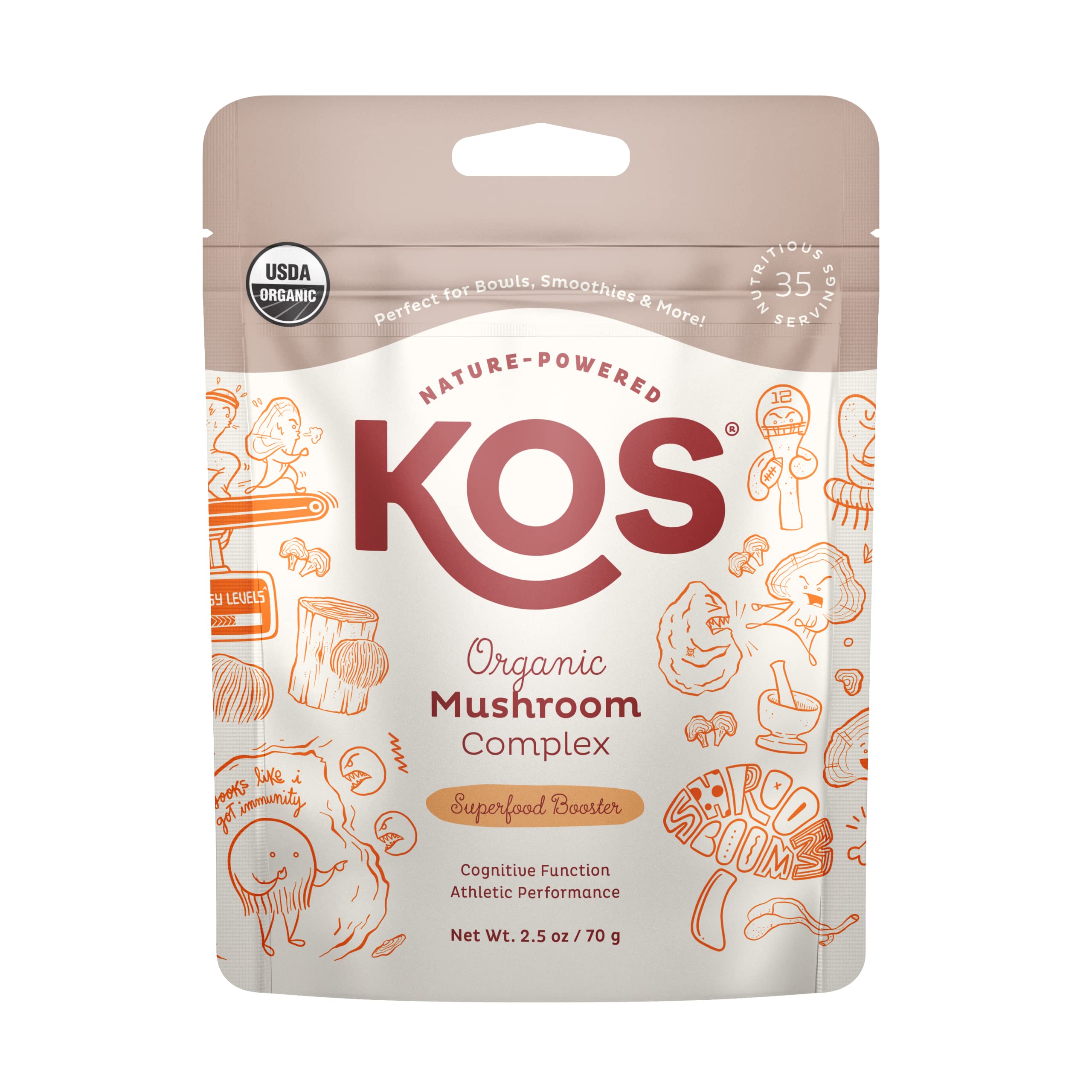 Foto 1 | Suplemento Kos, Complejo De Hongos Orgánicos, En Polvo, 35 Porciones - Venta Internacional.