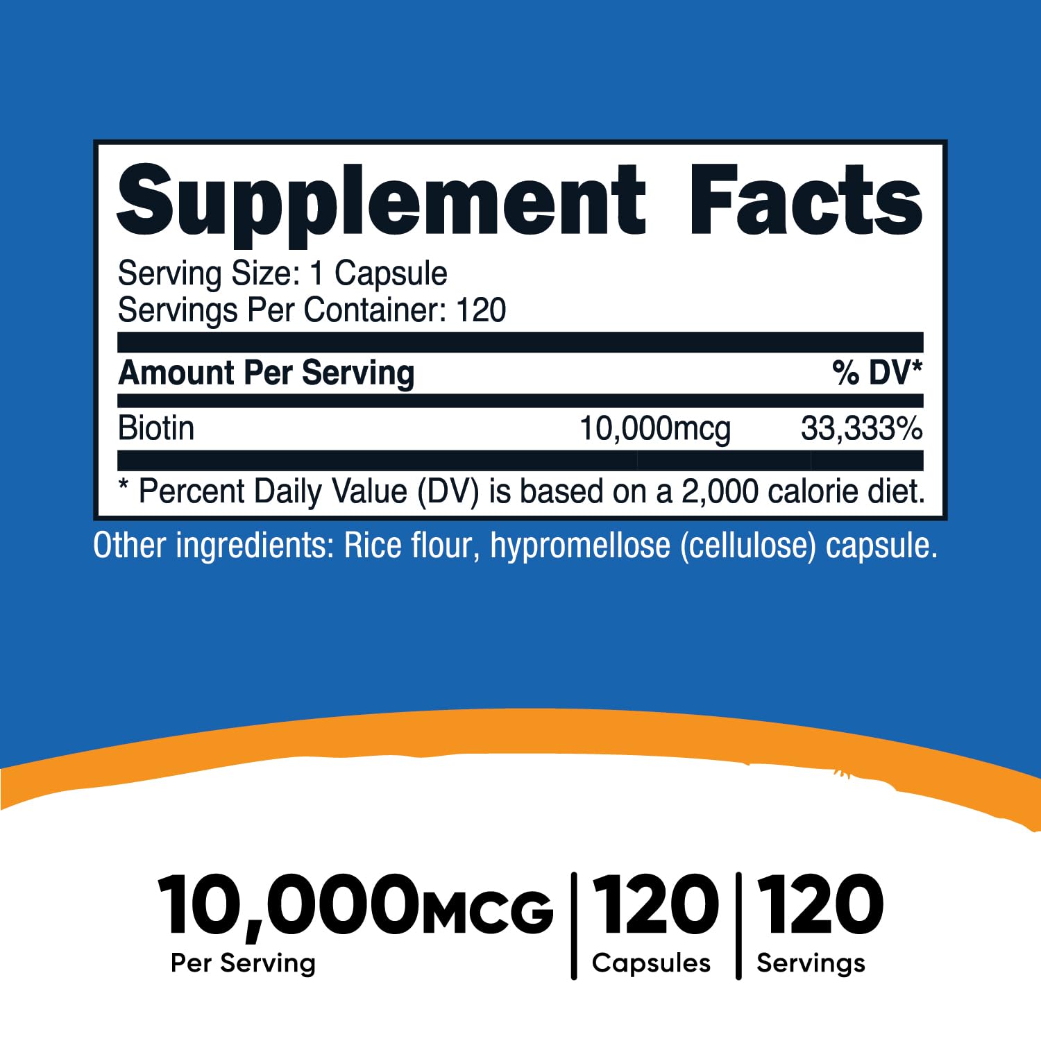 Foto 3 pulgar | Suplemento Nutricost Biotina (vitamina B7) 10 Mg 120 Cápsulas - Venta Internacional.