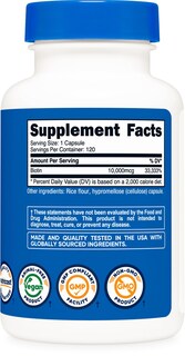 Foto 5 | Suplemento Nutricost Biotina (vitamina B7) 10 Mg 120 Cápsulas - Venta Internacional.
