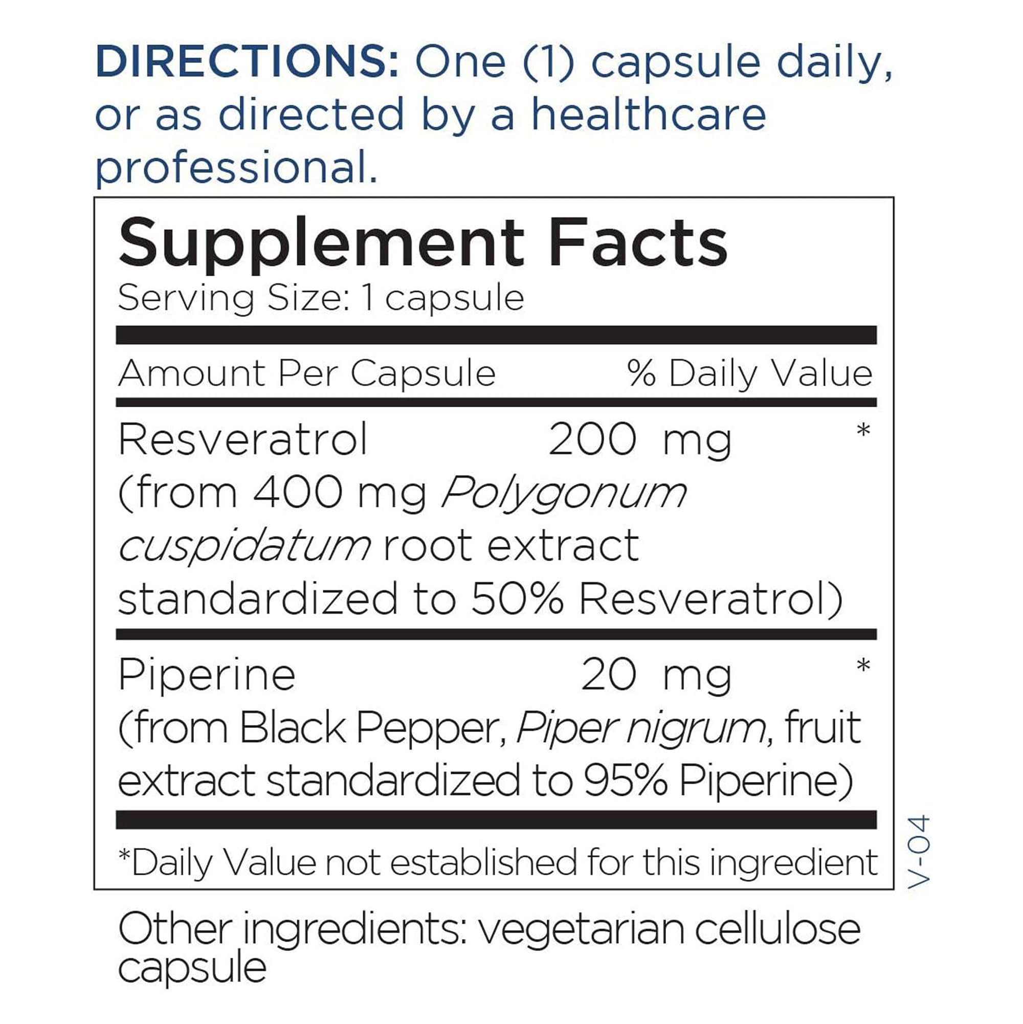 Foto 7 pulgar | Suplemento De Resveratrol Para El Mantenimiento Metabólico Con Piperina, 60 Cápsulas - Venta Internacional.