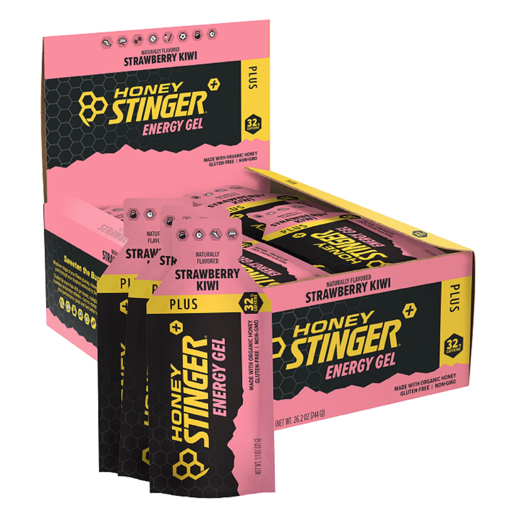 Foto 2 pulgar | Gel Energético Honey Stinger, Fresa Y Kiwi, Con Cafeína, Paquete De 24 - Venta Internacional.
