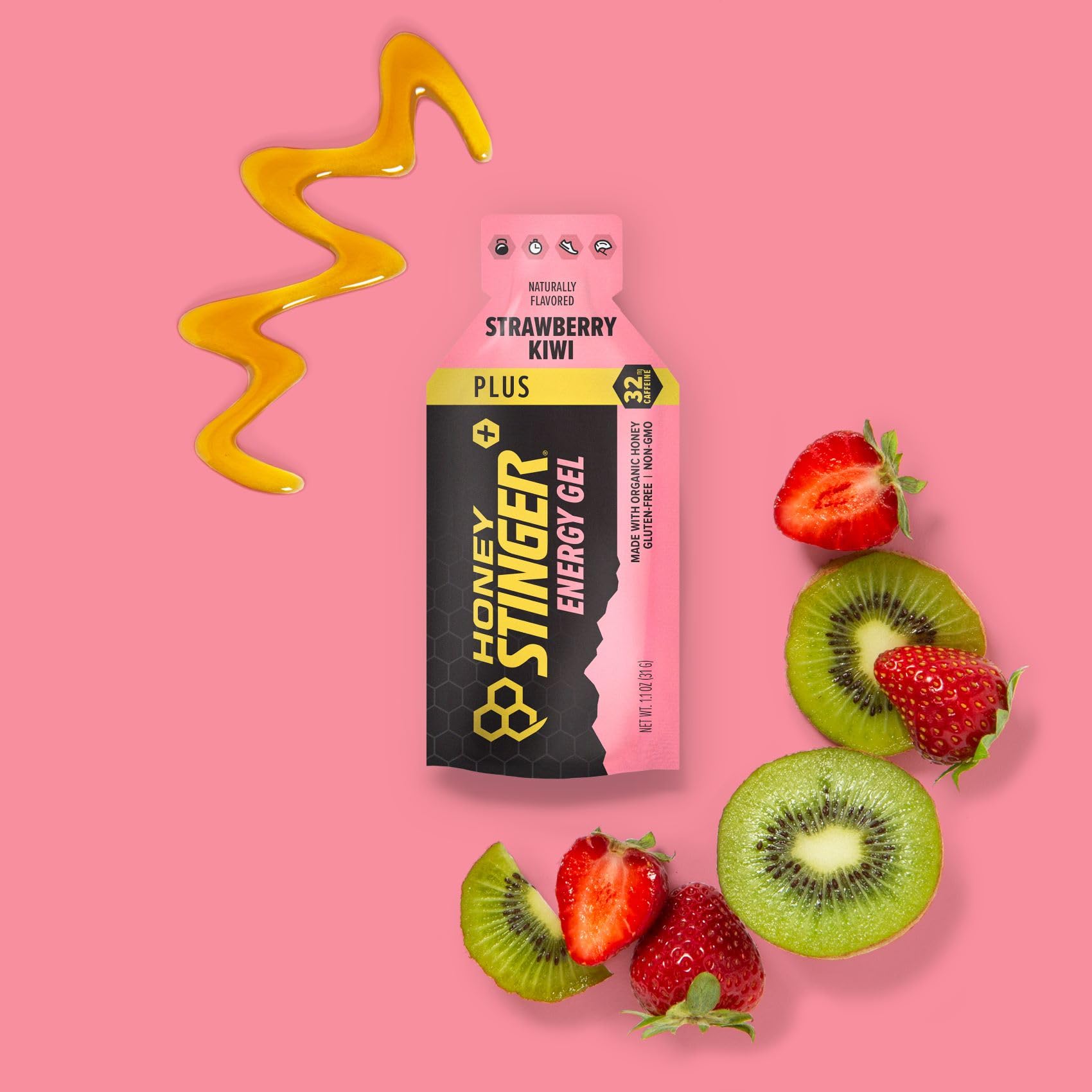 Foto 7 pulgar | Gel Energético Honey Stinger, Fresa Y Kiwi, Con Cafeína, Paquete De 24 - Venta Internacional.