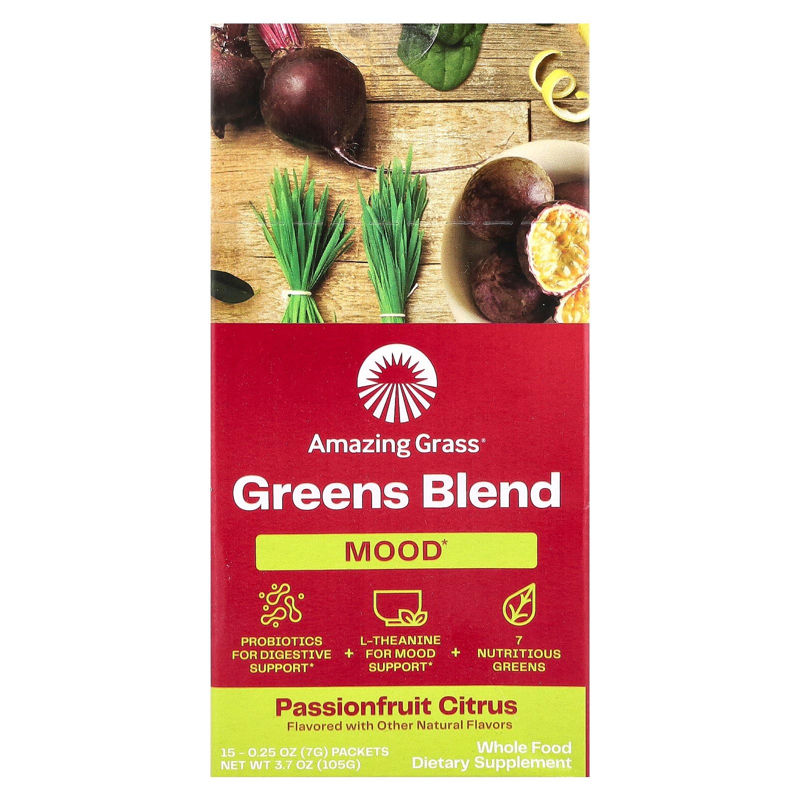 Foto 2 pulgar | Mezcla De Batido En Polvo Super Greens Amazing Grass Mood 15s - Venta Internacional.
