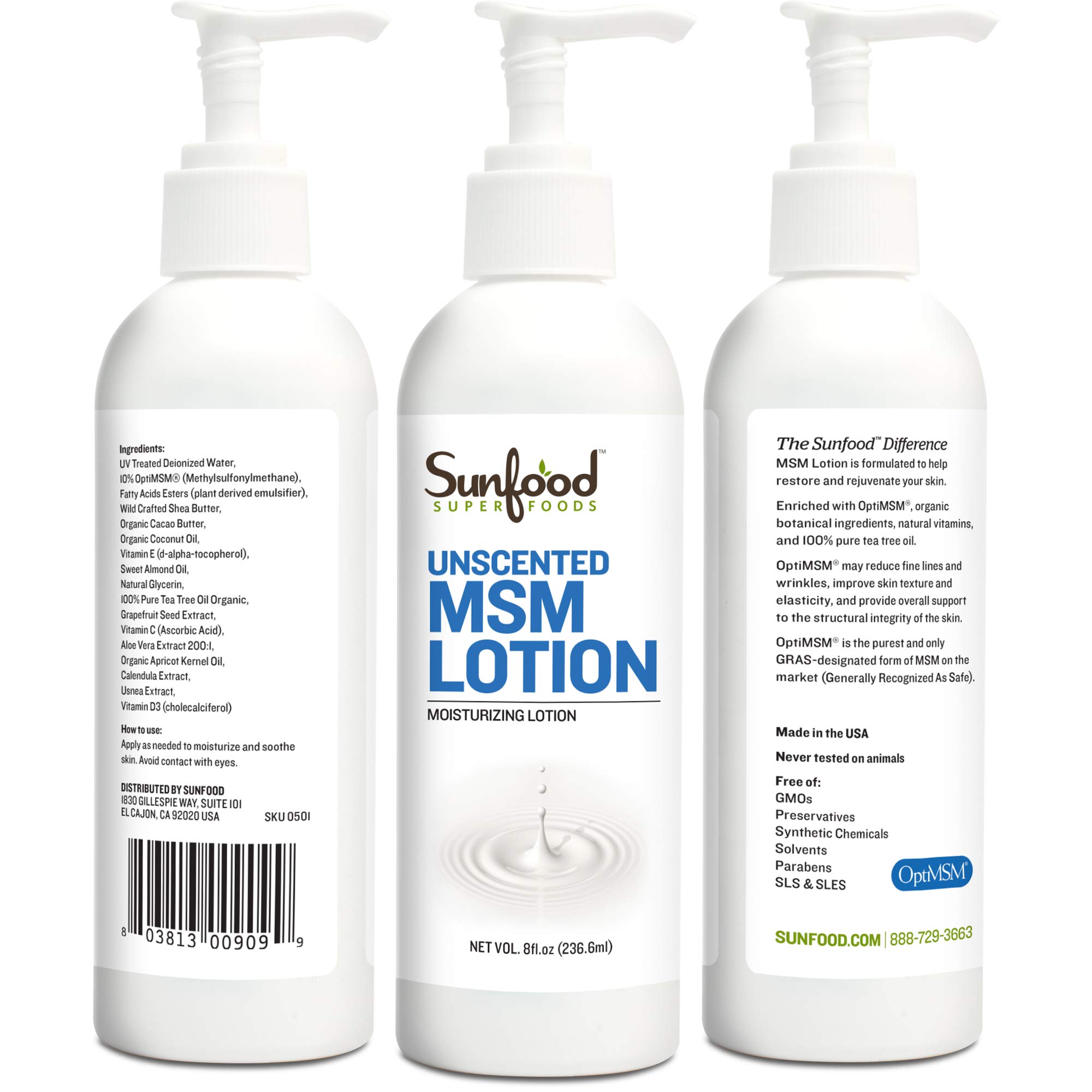 Foto 4 pulgar | Loción Sunfood Superfoods, Sin Perfume, Msm, Botella De 240 Ml - Venta Internacional.