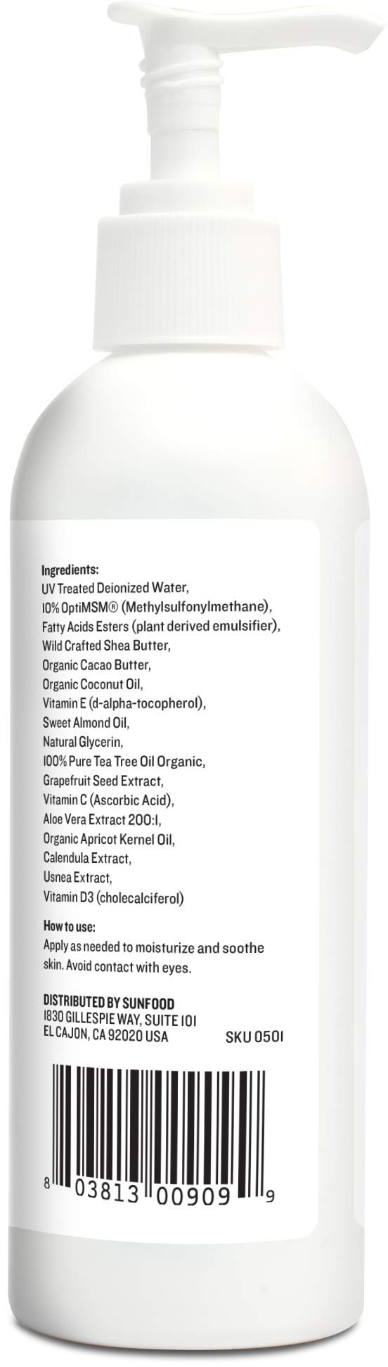Foto 5 pulgar | Loción Sunfood Superfoods, Sin Perfume, Msm, Botella De 240 Ml - Venta Internacional.