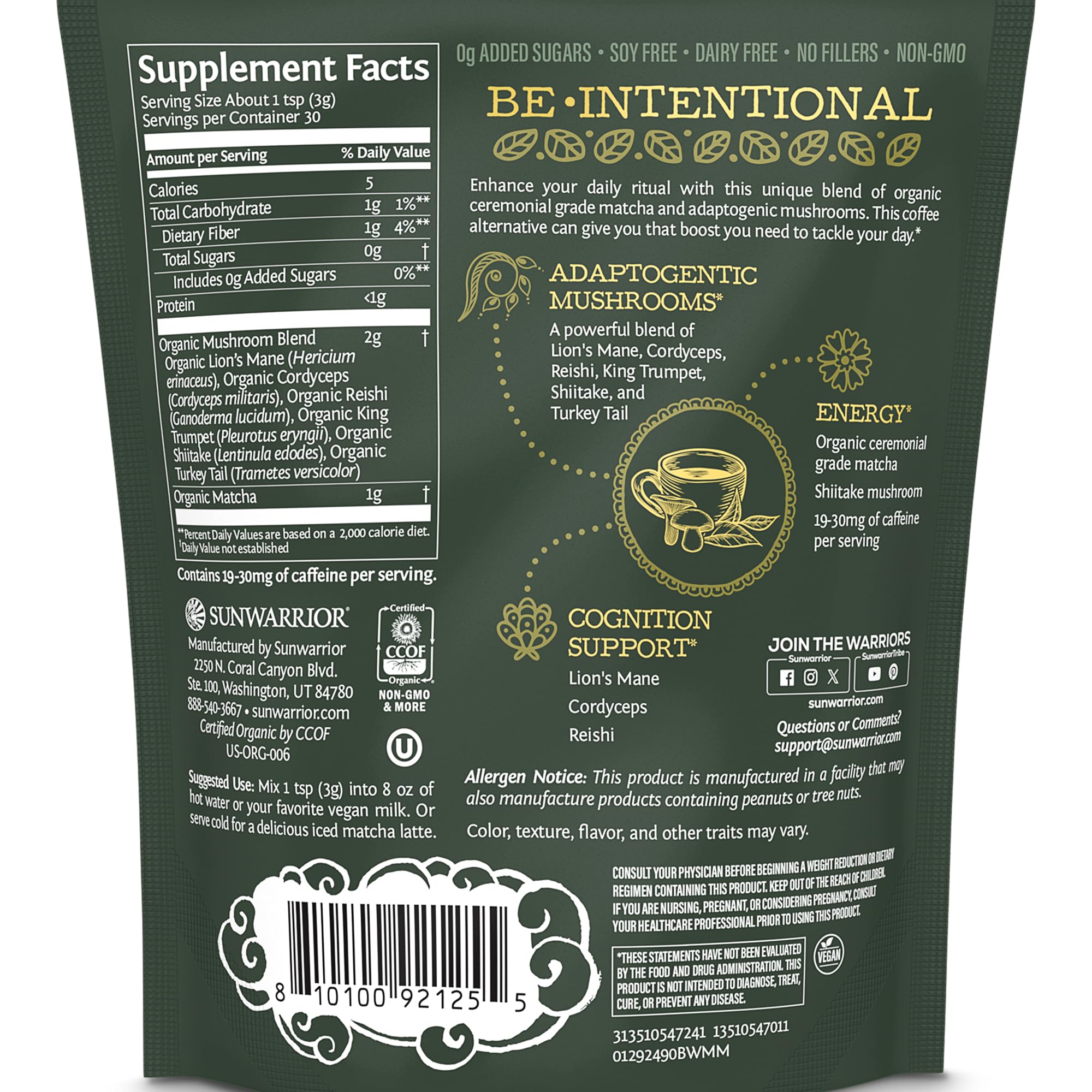 Foto 3 pulgar | Suplemento Sunwarrior Matcha En Polvo, 90 G, 30 Porciones - Venta Internacional.