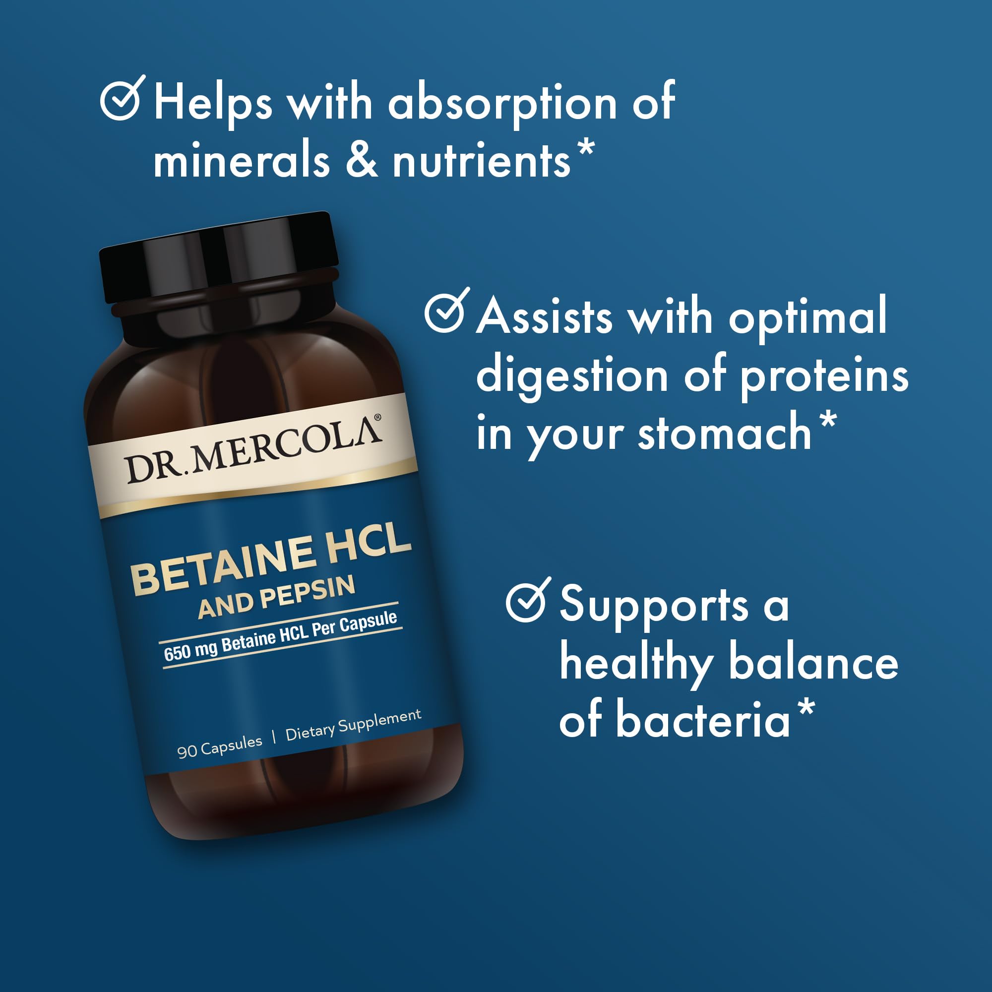 Foto 4 | Suplemento Dietético Dr. Mercola Betaína Hcl Y Pepsina 650 Mg - Venta Internacional.