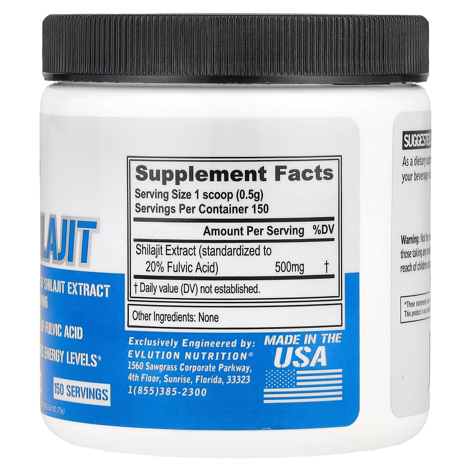 Foto 3 pulgar | Suplemento Evlution Nutrition Shilajit Sin Sabor 75 G - Venta Internacional.
