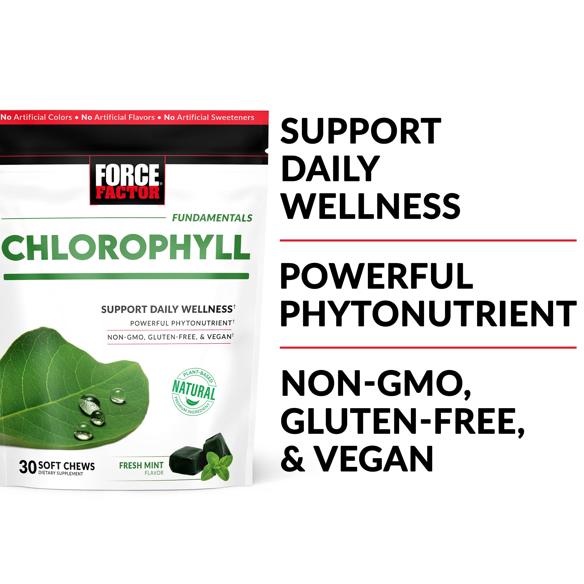 Foto 3 pulgar | Suplemento Force Factor Chlorophyll Soft Chews 30 Unidades - Venta Internacional.