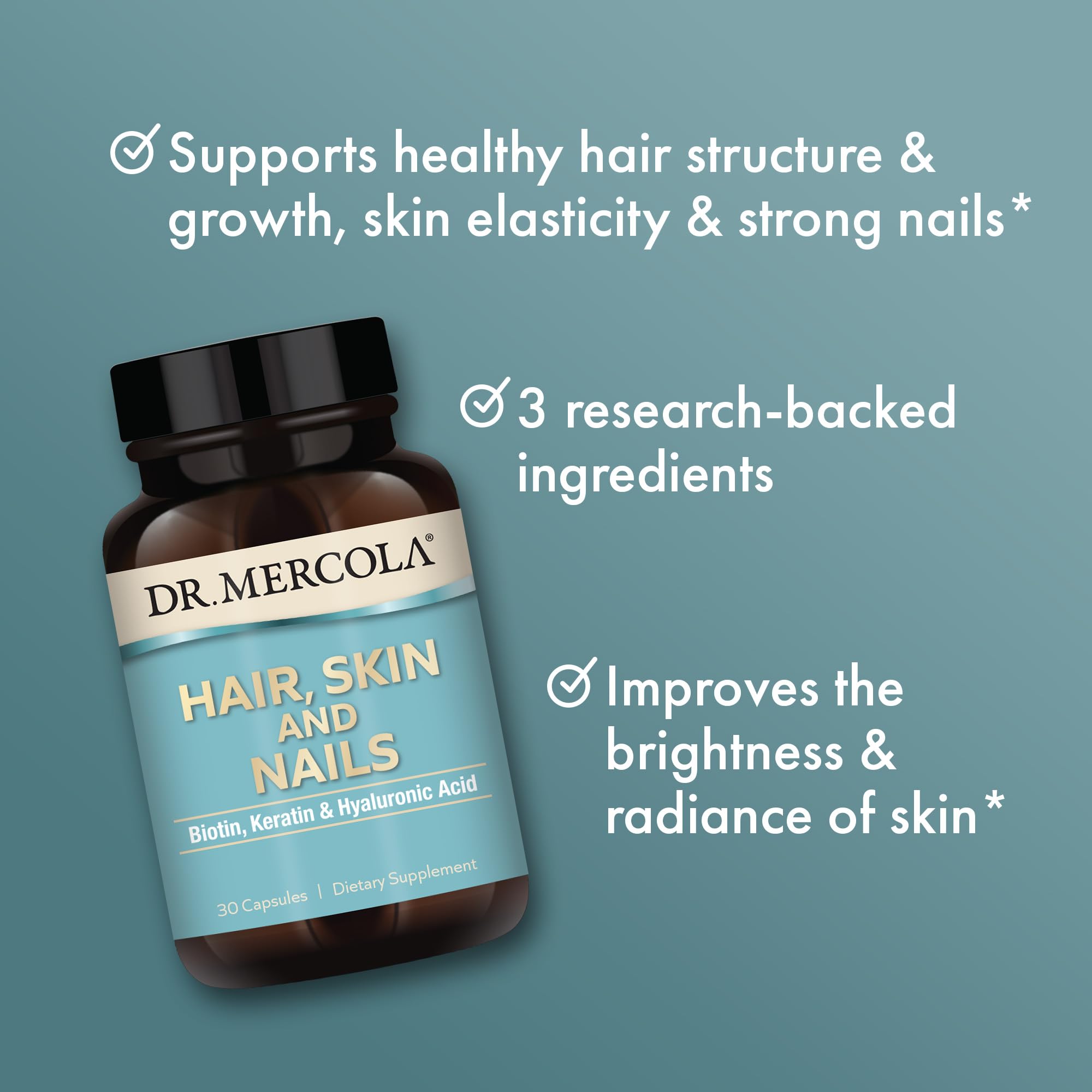 Foto 5 pulgar | Complementa El Cabello, La Piel Y Las Uñas Del Dr. Mercola Con Biotina 30 Cápsulas - Venta Internacional.