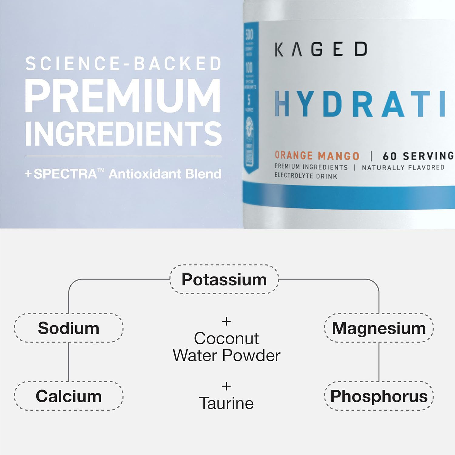 Foto 5 | Bebida Deportiva Kaged Electrolyte Hydratation Powder 60 Porciones - Venta Internacional.