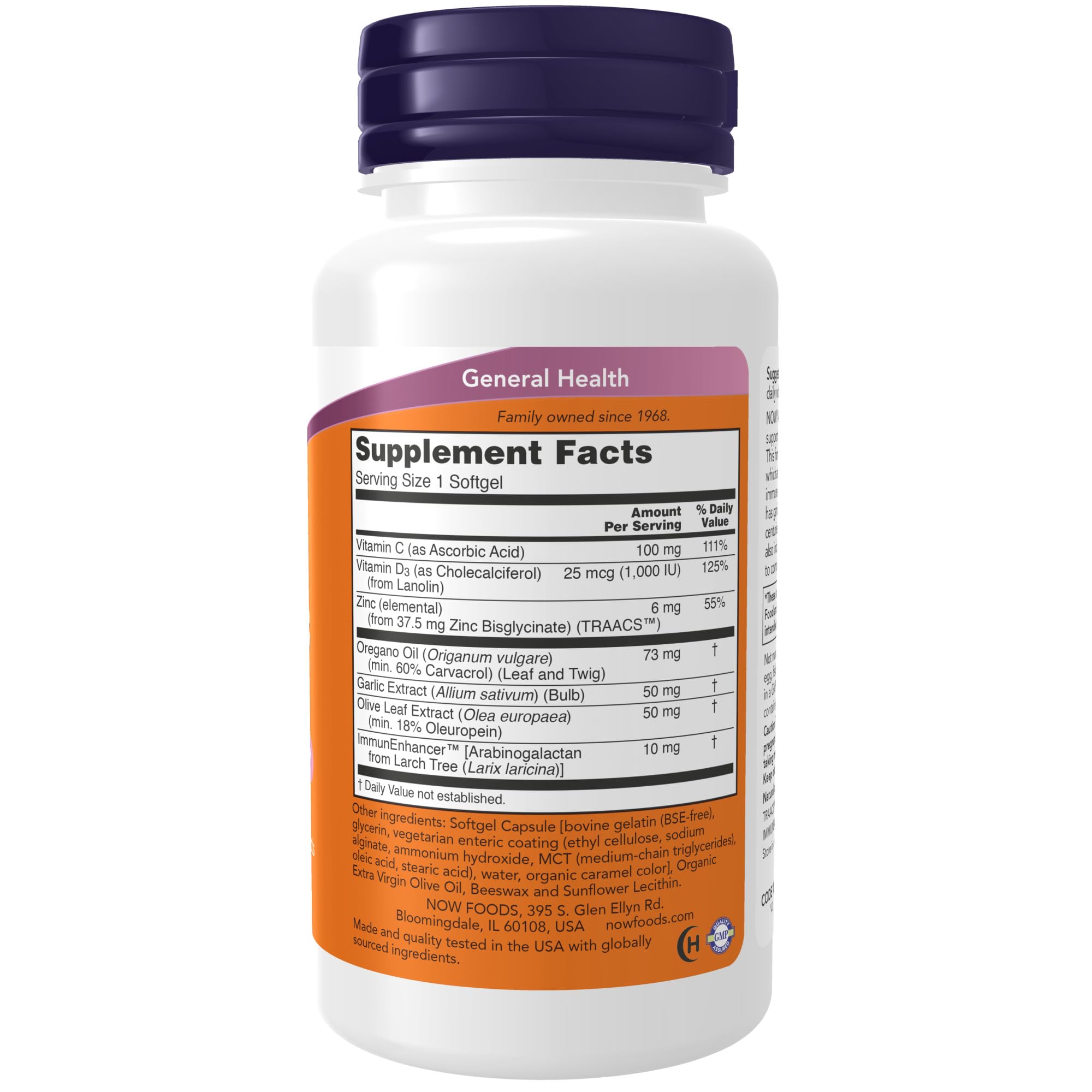 Foto 3 pulgar | Supplements Now Allibiotic Cdz Seasonal Immune Support 60 Cápsulas Blandas - Venta Internacional.
