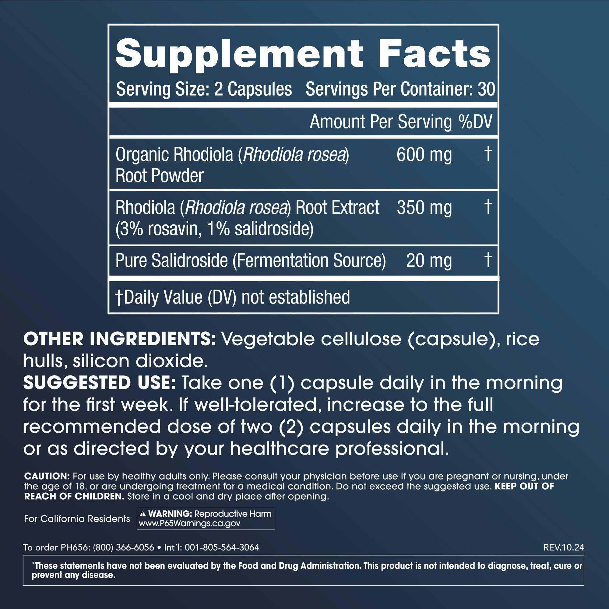 Foto 2 | Suplemento Prohealth Full Spectrum Rhodiola 970 Mg 60 Cápsulas - Venta Internacional.
