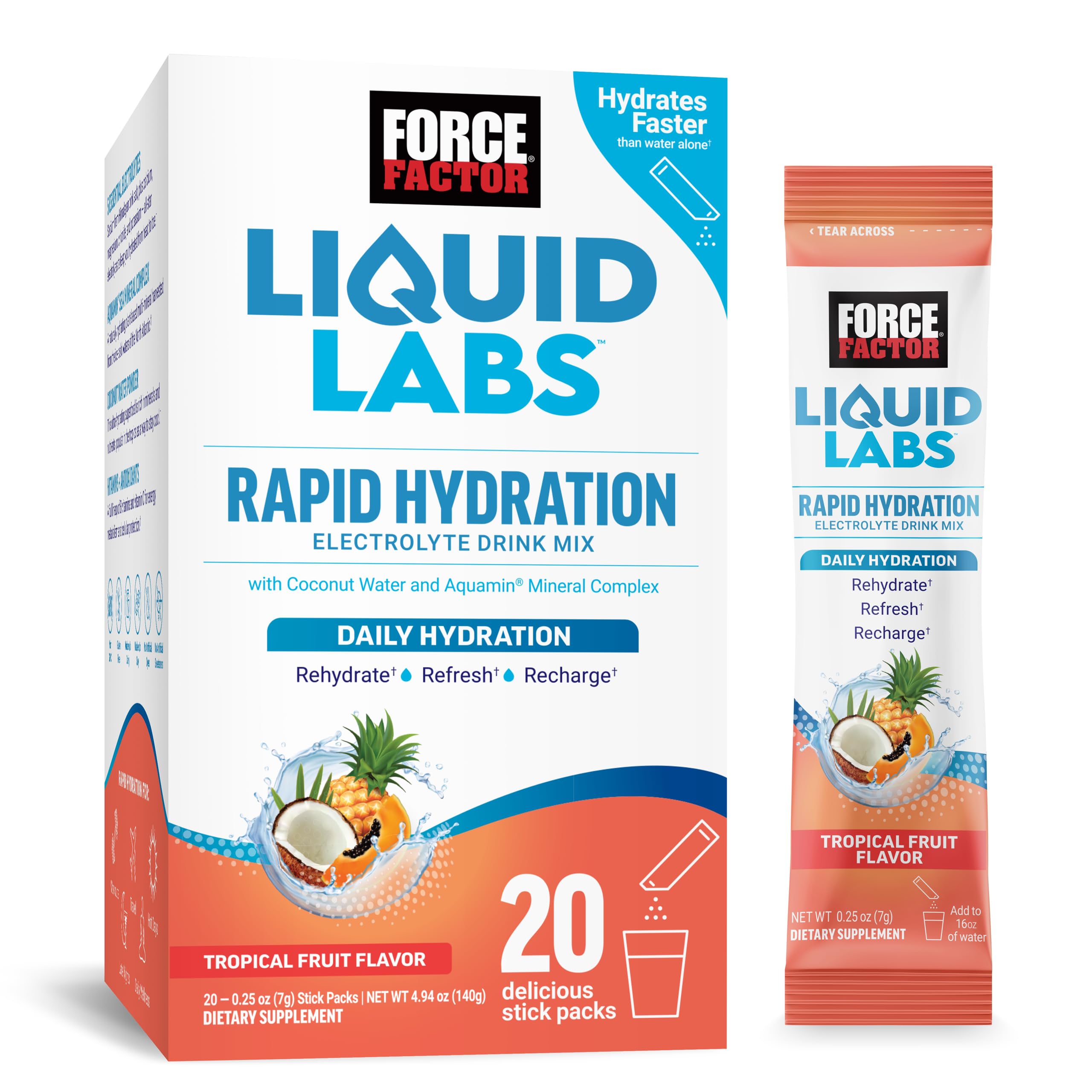 Foto 1 | Paquetes De Electrolitos En Polvo Force Factor Liquid Labs - Venta Internacional.
