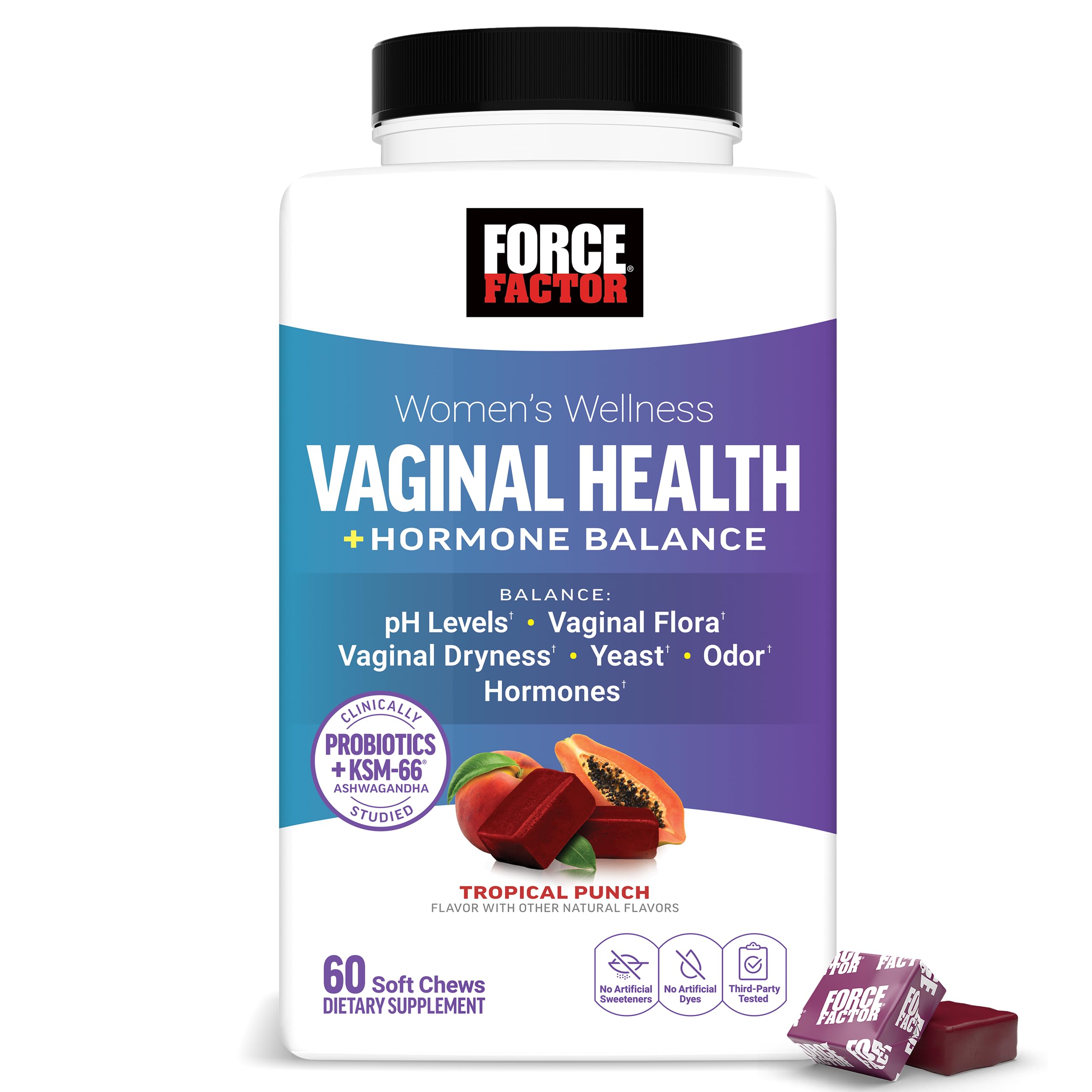 Foto 2 pulgar | Suplemento Force Factor Vaginal Health Women 60 Comprimidos Masticables - Venta Internacional.
