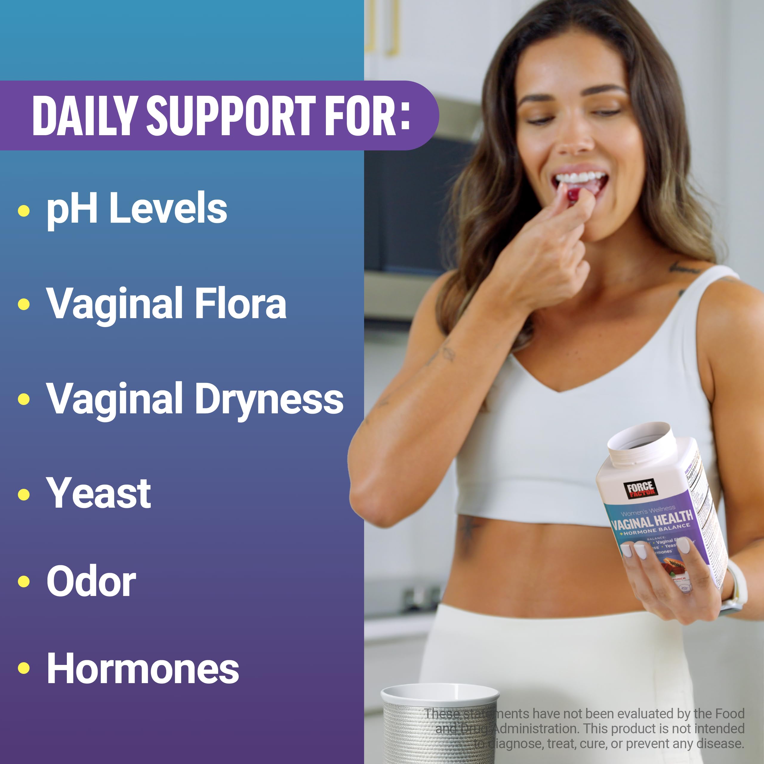 Foto 3 pulgar | Suplemento Force Factor Vaginal Health Women 60 Comprimidos Masticables - Venta Internacional.